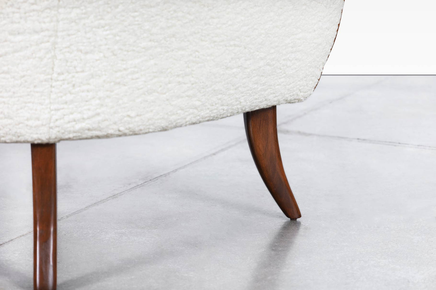 Vintage Boucle and Walnut Lounge Chairs by Ernst Schwadron
