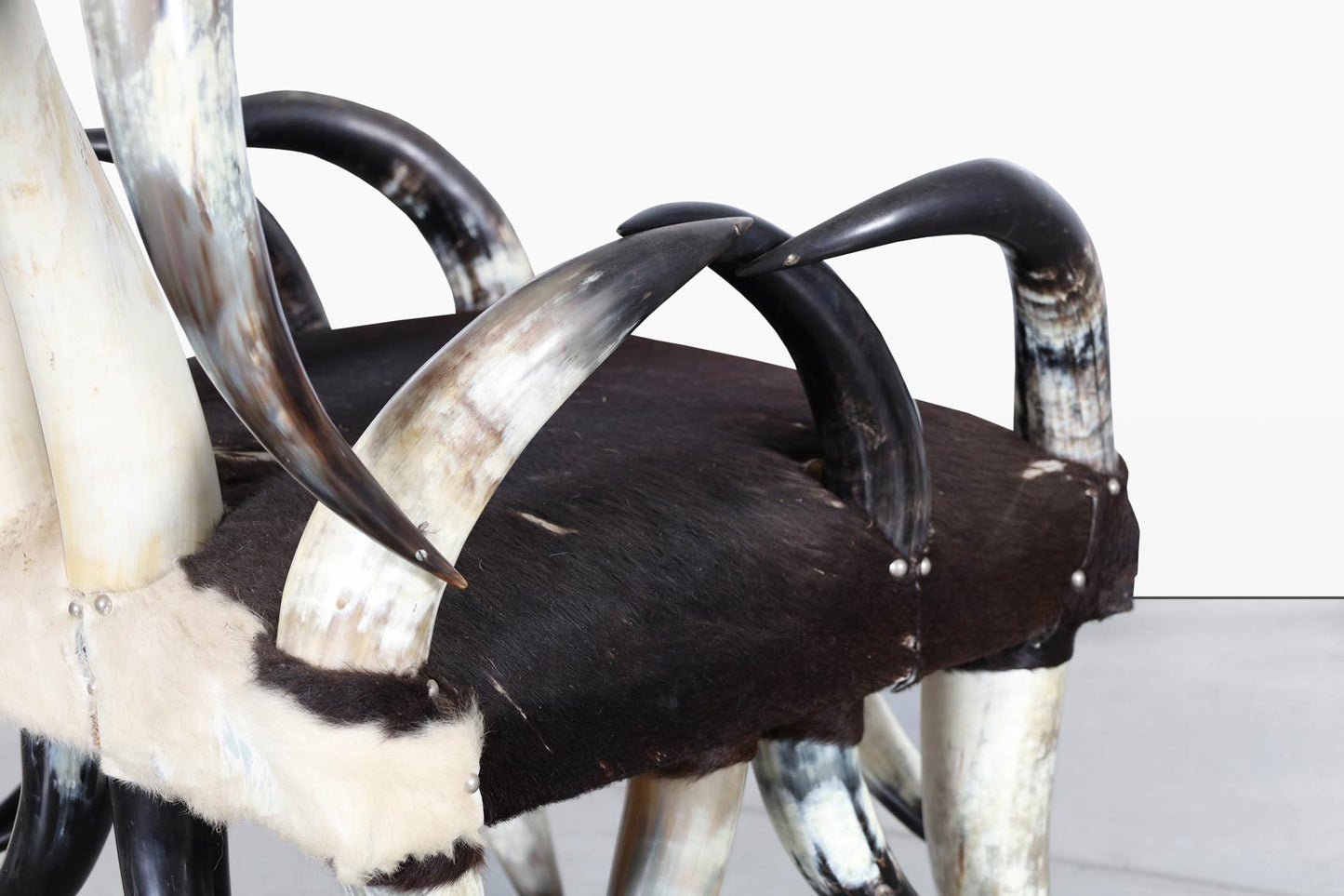 20th Century Vintage Horn Chair and Ottoman