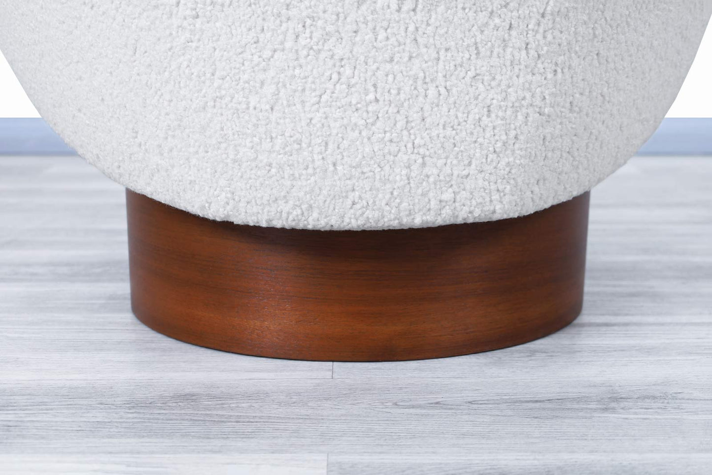 American Modernist Boucle and Leather Lounge Chairs