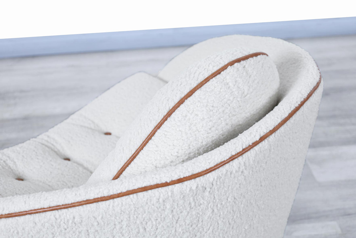 Vintage Walnut and Boucle Lounge Chairs