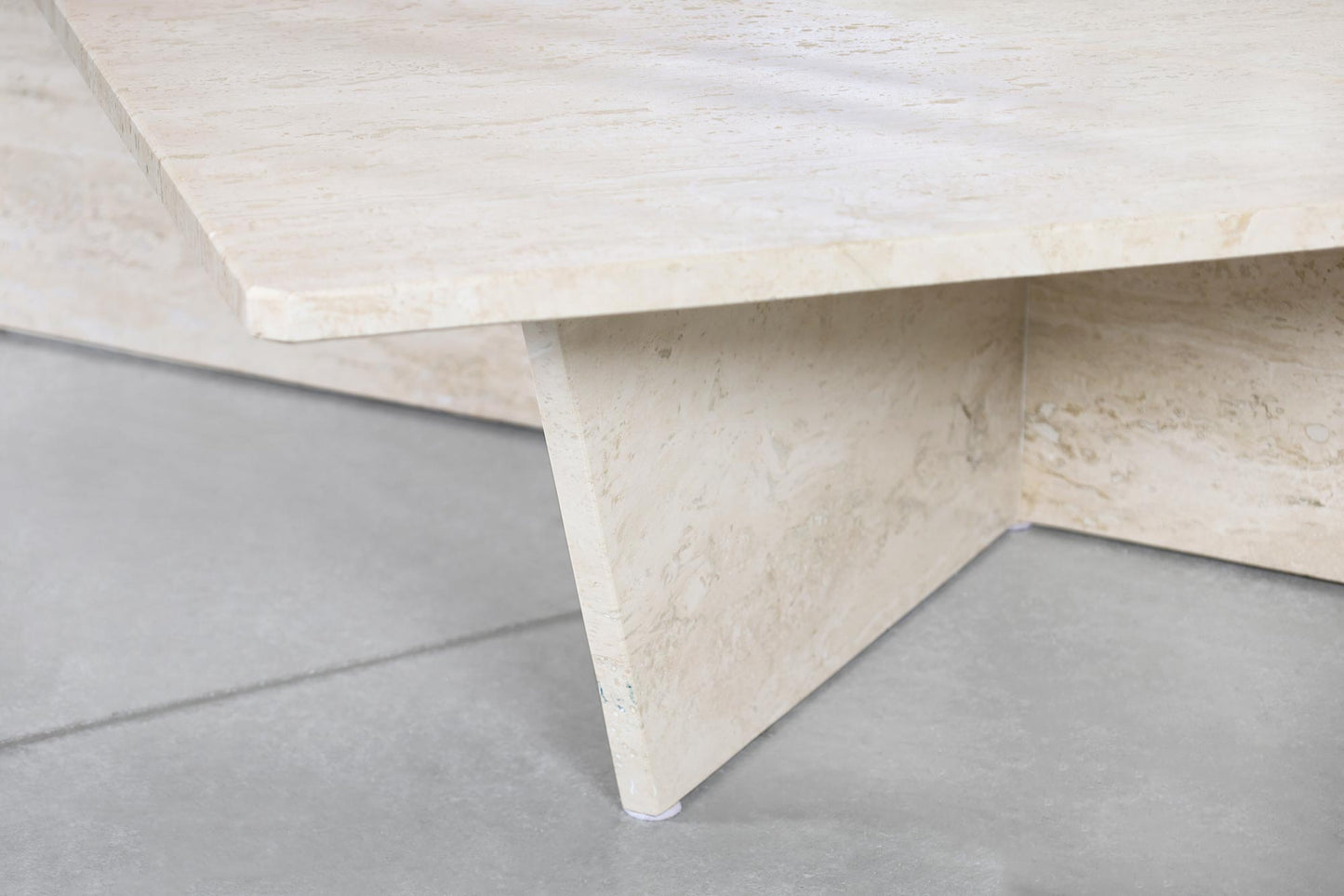 Architectural Italian Two-Piece Travertine Coffee Table by Up & Up