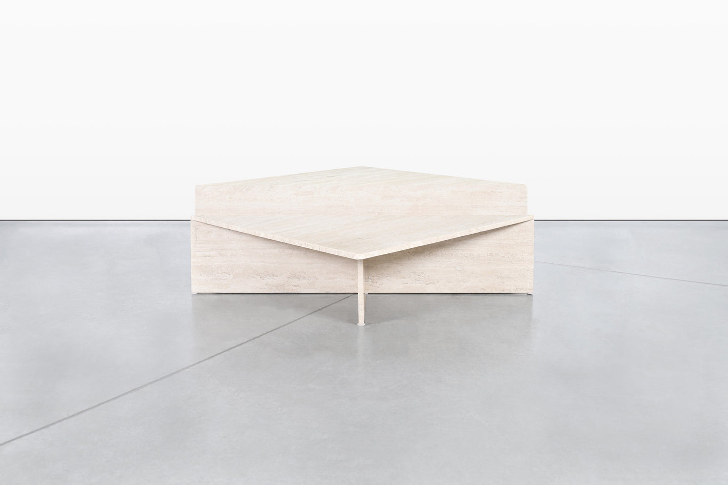 Architectural Italian Two-Piece Travertine Coffee Table by Up & Up