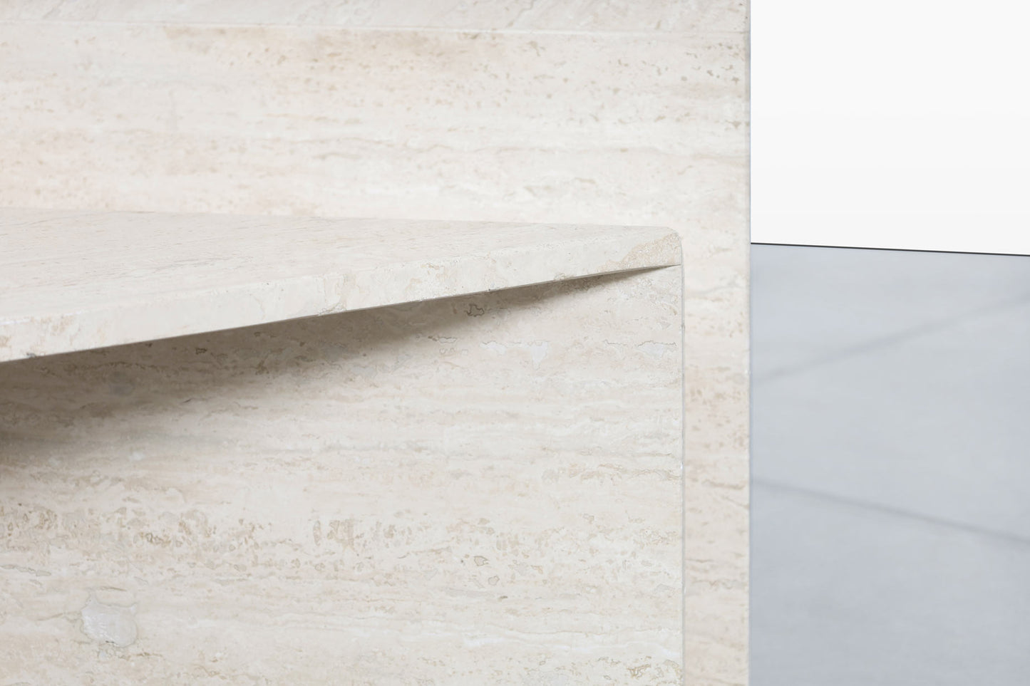 Architectural Italian Two-Piece Travertine Coffee Table by Up & Up