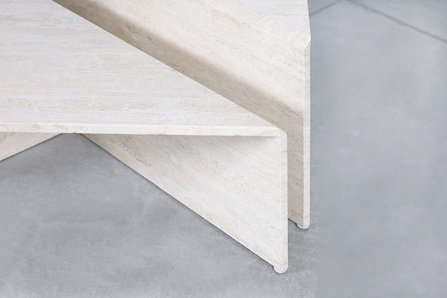 Architectural Italian Two-Piece Travertine Coffee Table by Up & Up