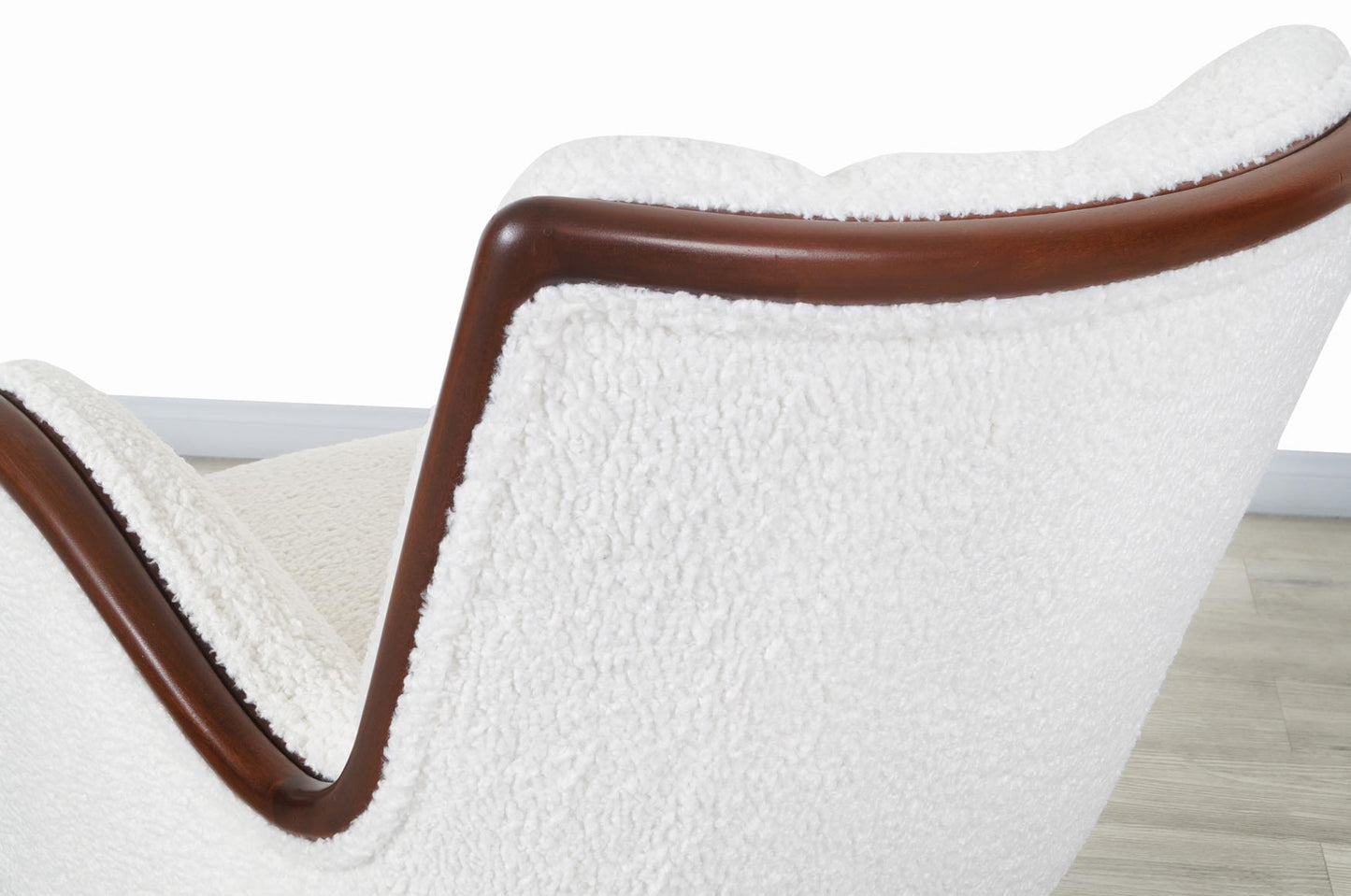 Art Deco Walnut Lounge Chairs in Boucle