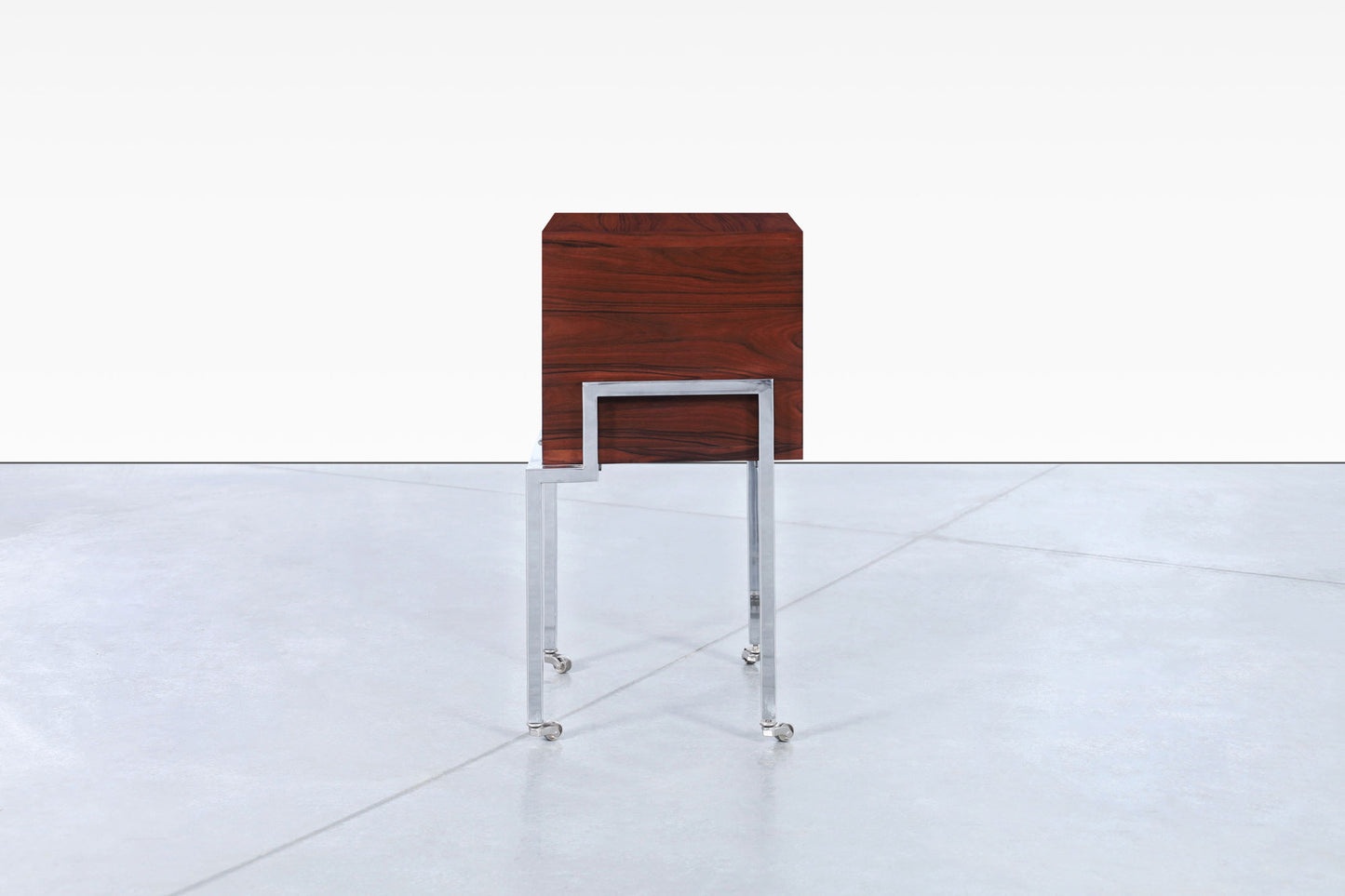 Colombian Rosewood and Chrome End Tables or Nightstands