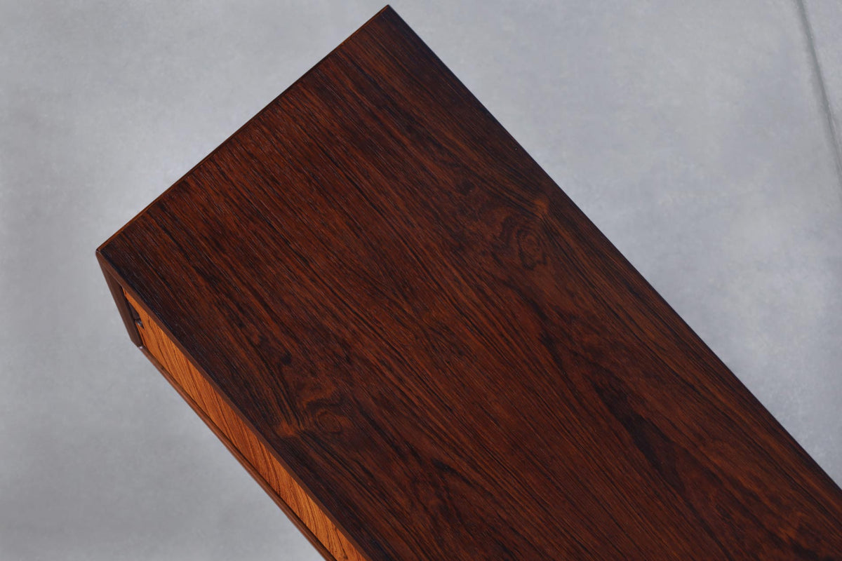 Danish Brazilian Rosewood Credenza on Architectural Base by Knud Nielsen