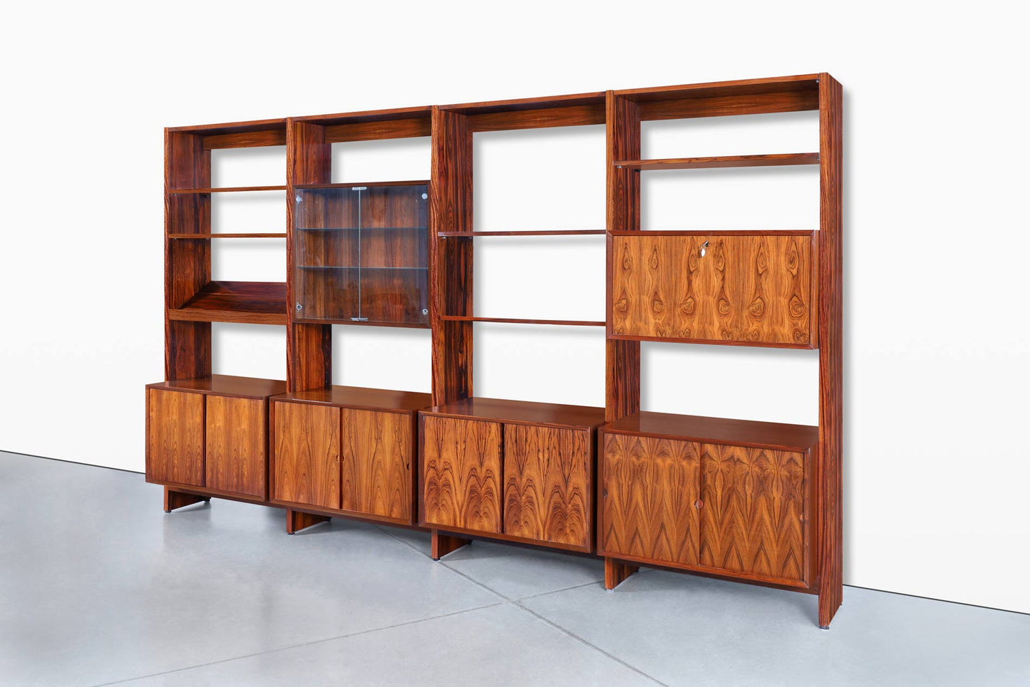 Danish Modern Brazilian Rosewood Freestanding Wall Unit by Poul Cadovius