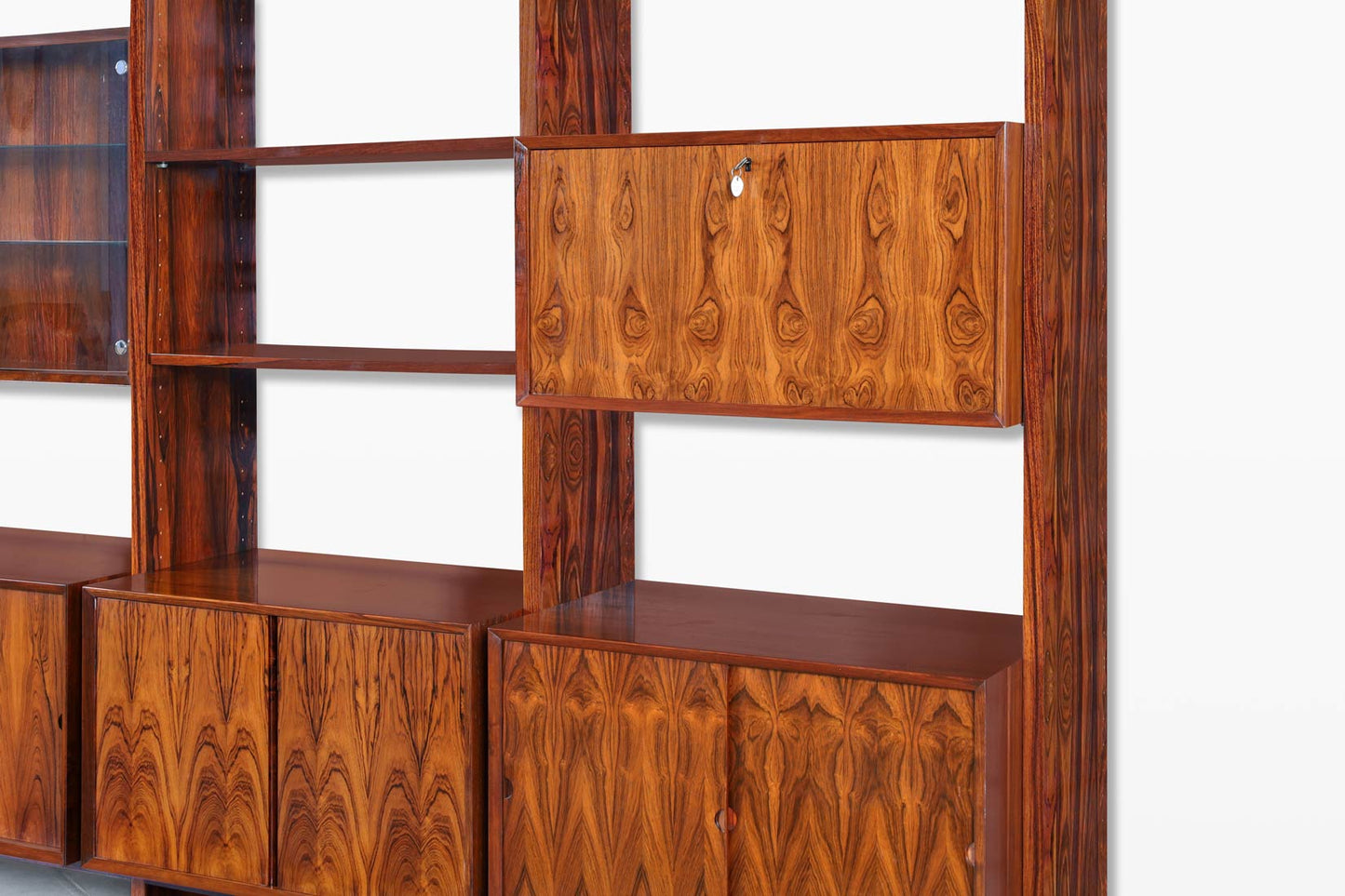 Danish Modern Brazilian Rosewood Freestanding Wall Unit by Poul Cadovius