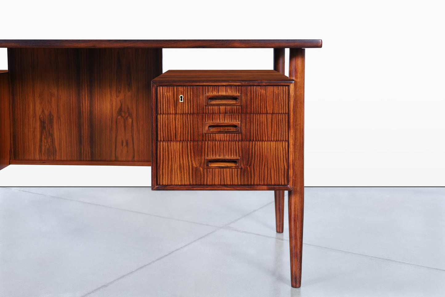 Danish Modern Floating Top Rosewood Desk by Johannes Sorth