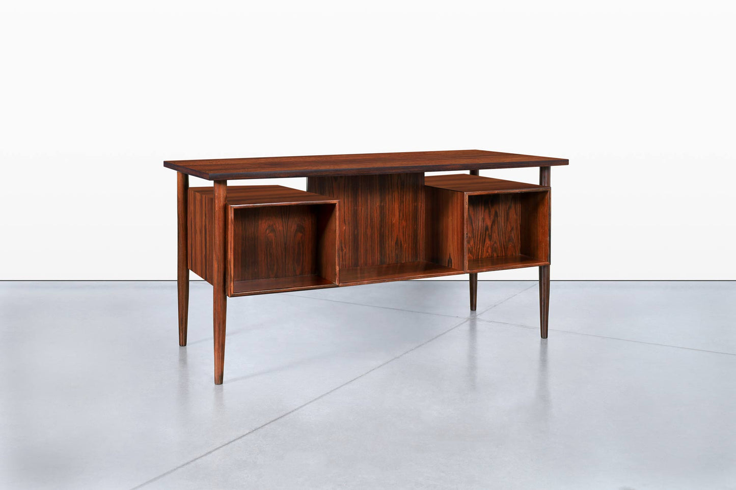 Danish Modern Floating Top Rosewood Desk by Johannes Sorth