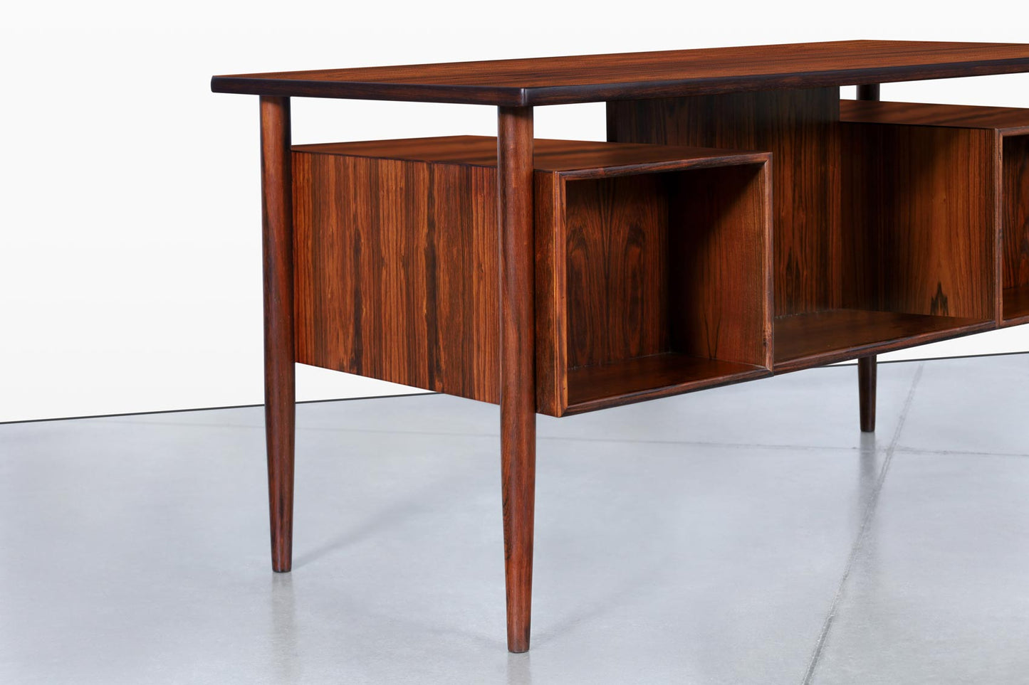 Danish Modern Floating Top Rosewood Desk by Johannes Sorth