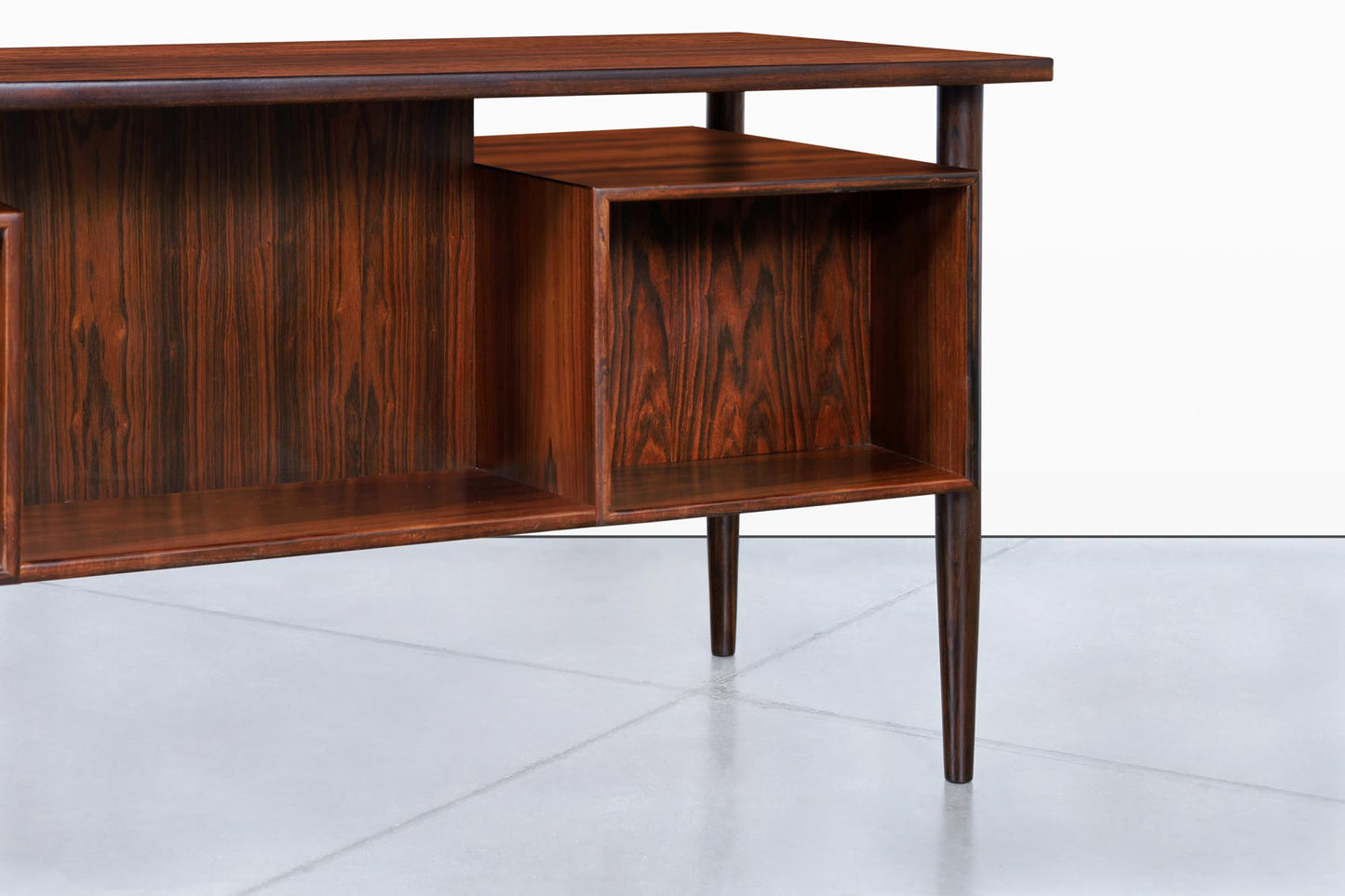 Danish Modern Floating Top Rosewood Desk by Johannes Sorth