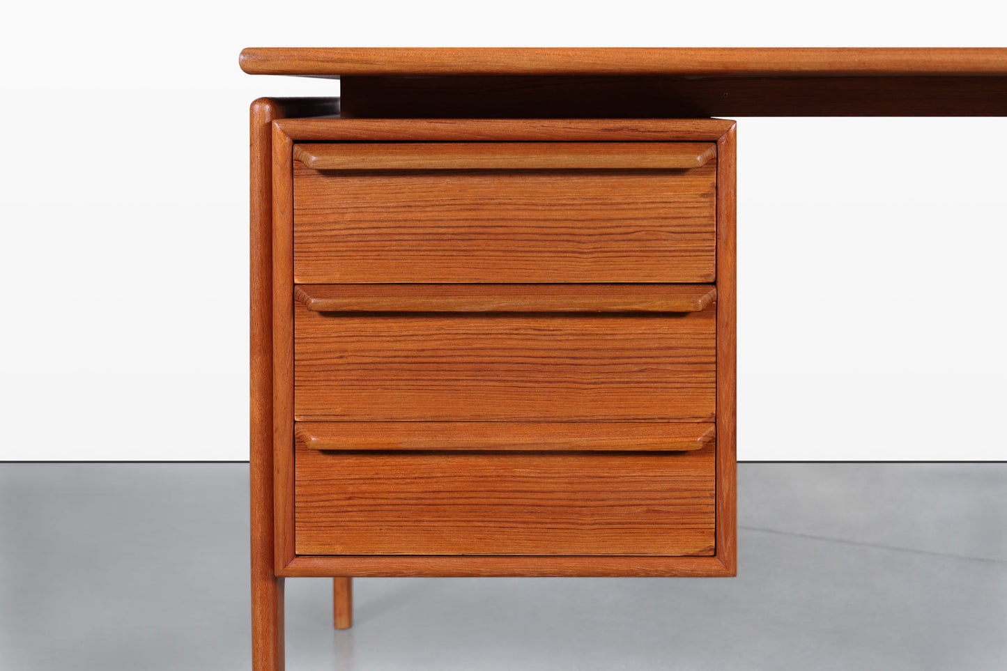 Danish Modern Floating Top Teak Executive Desk by G.V. Mobler