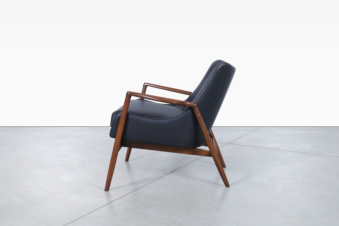 Danish Modern Leather Lounge Chairs by Ib Kofod Larsen for Selig