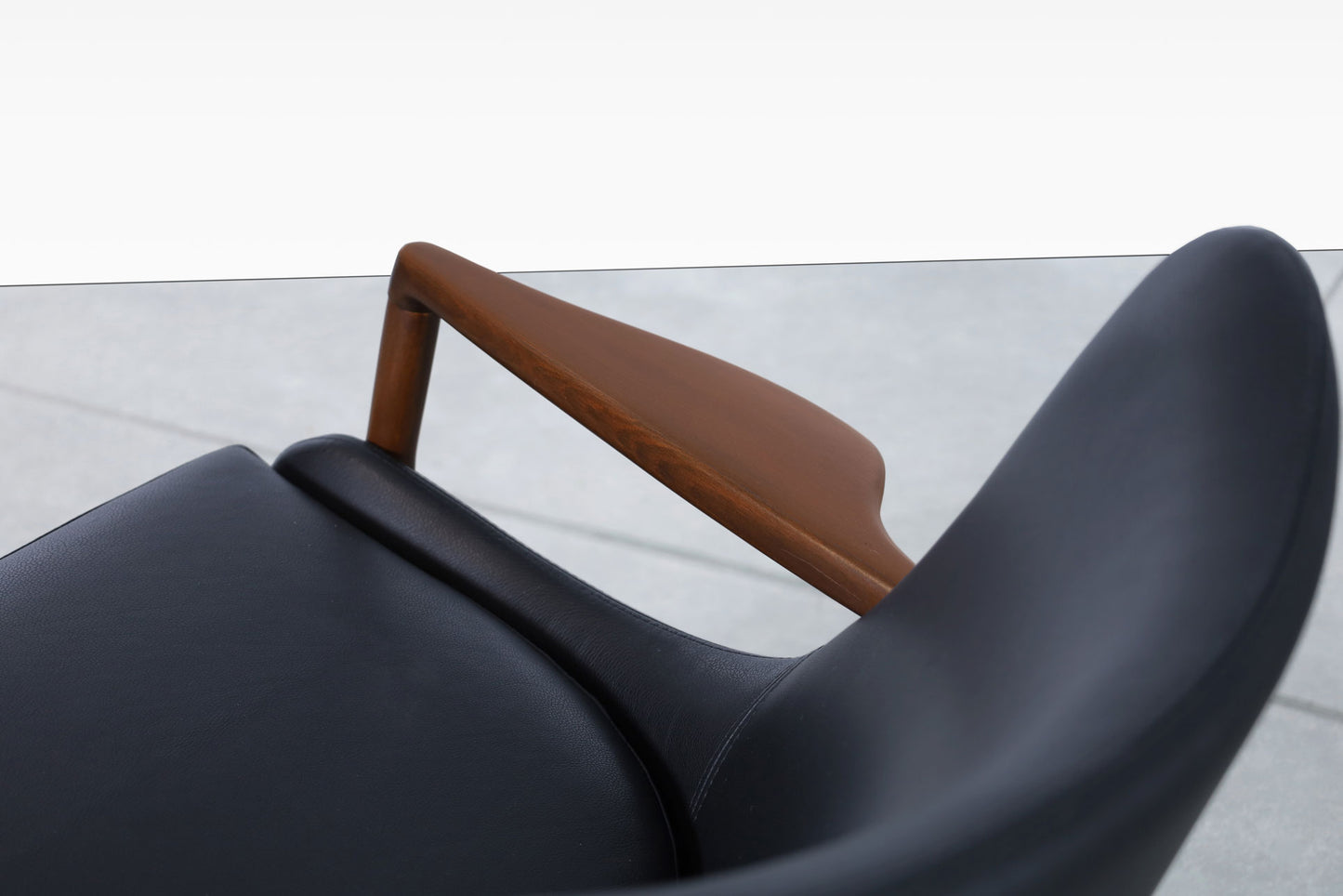 Danish Modern Leather Lounge Chairs by Ib Kofod Larsen for Selig