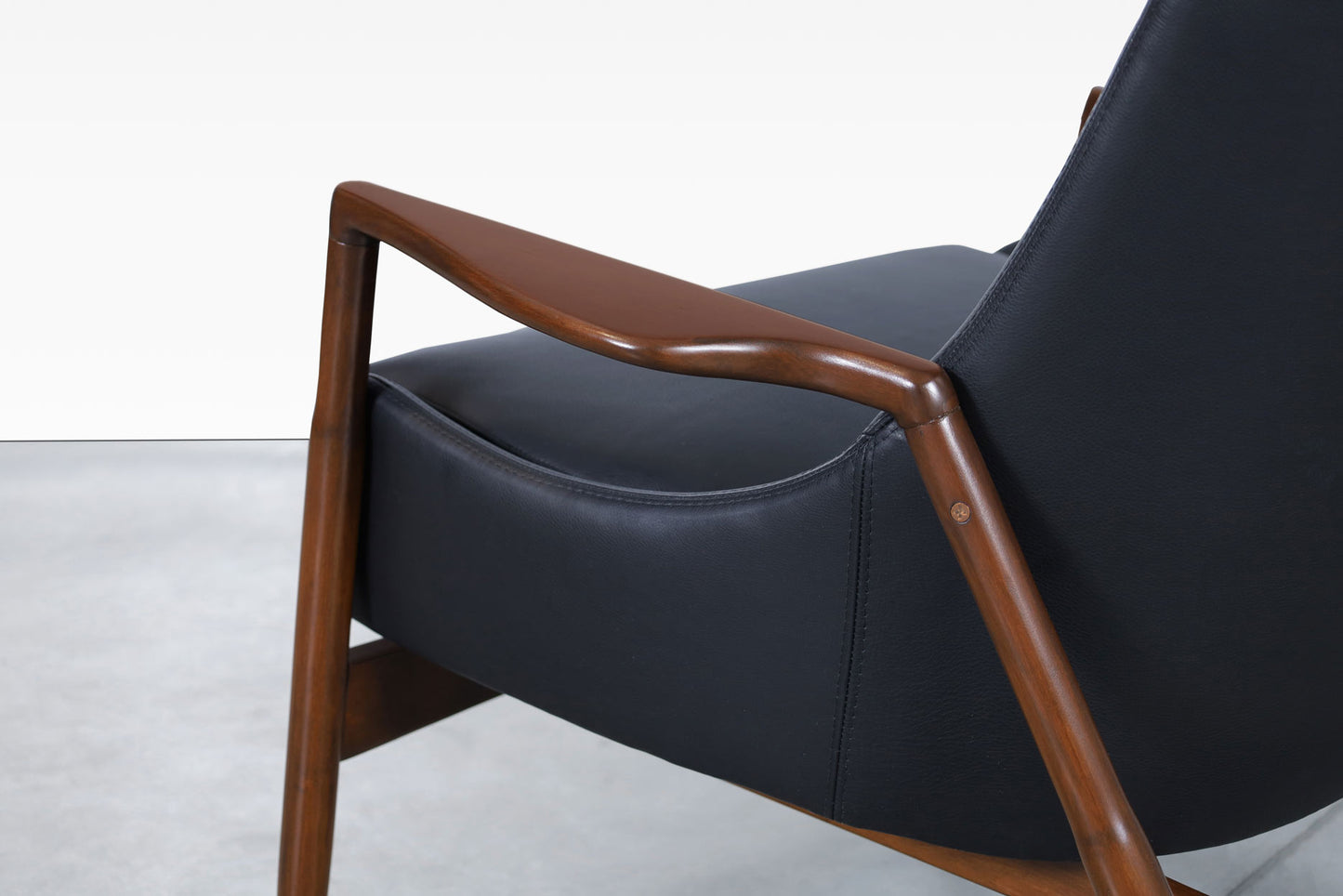 Danish Modern Leather Lounge Chairs by Ib Kofod Larsen for Selig