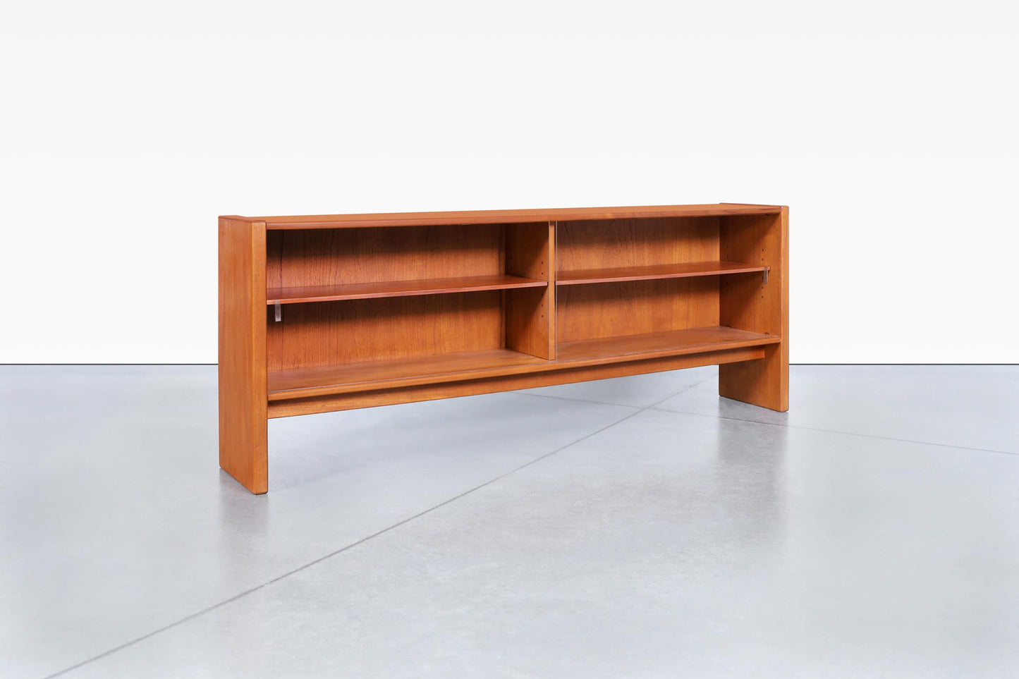 Danish Low-Profile Credenza or Bookcase with Glass Doors by Skovby Møbelfabrik