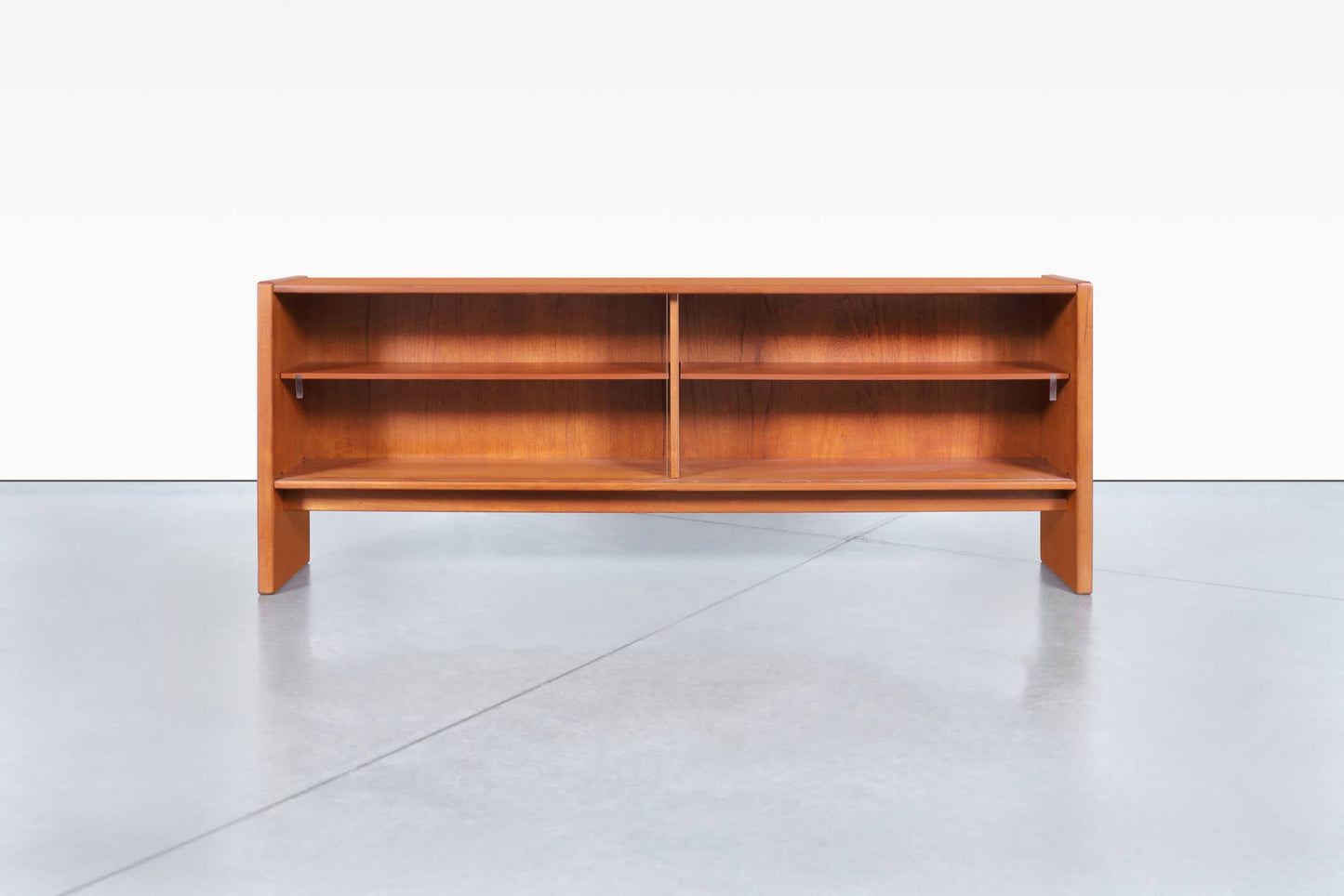 Danish Low-Profile Credenza or Bookcase with Glass Doors by Skovby Møbelfabrik