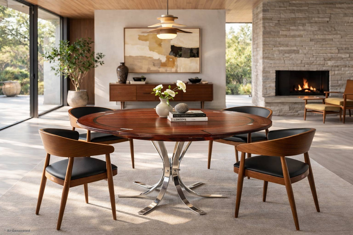 Danish Modern Rosewood Expanding Dining Table by Dyrlund