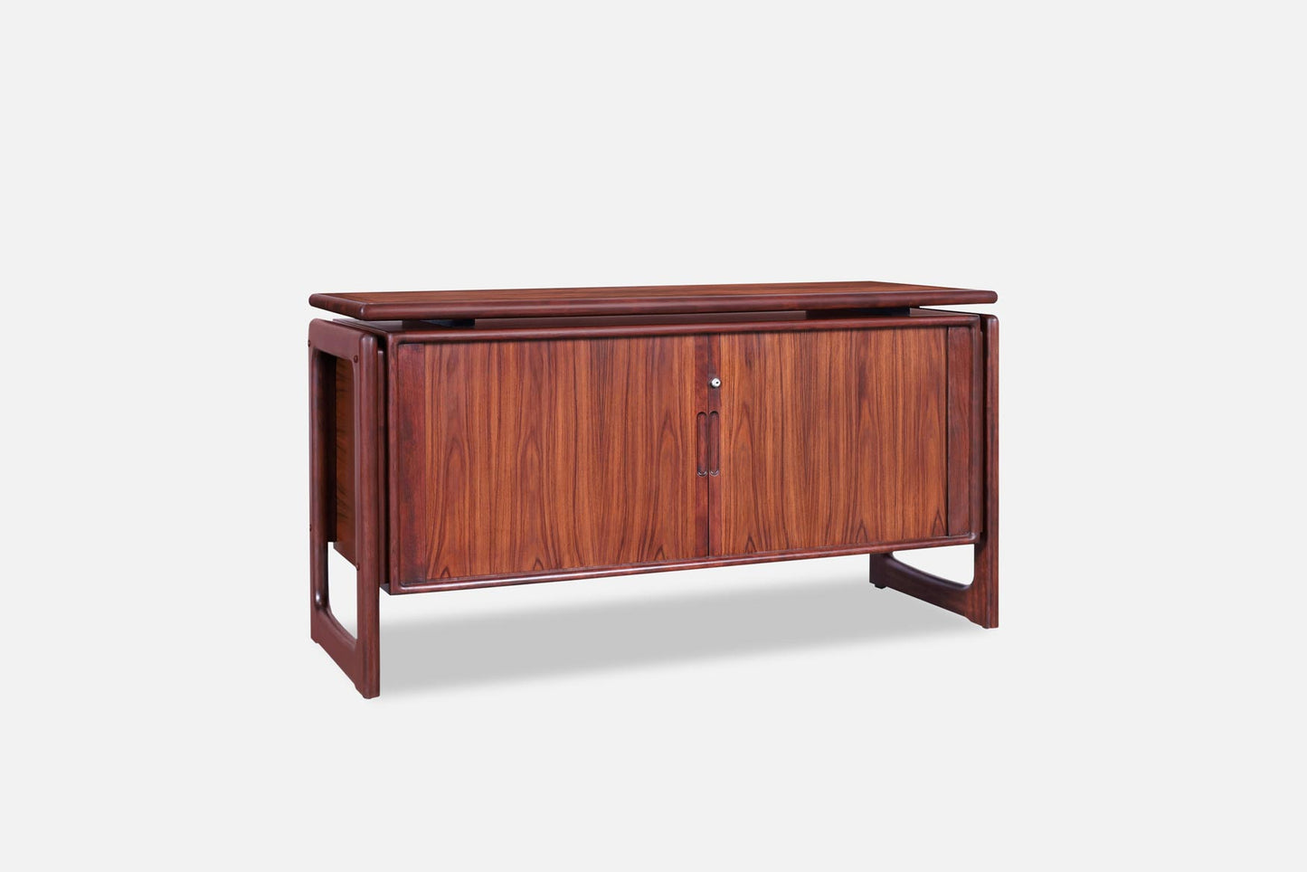 Danish Modern Rosewood Tambour Door Credenza by Dyrlund