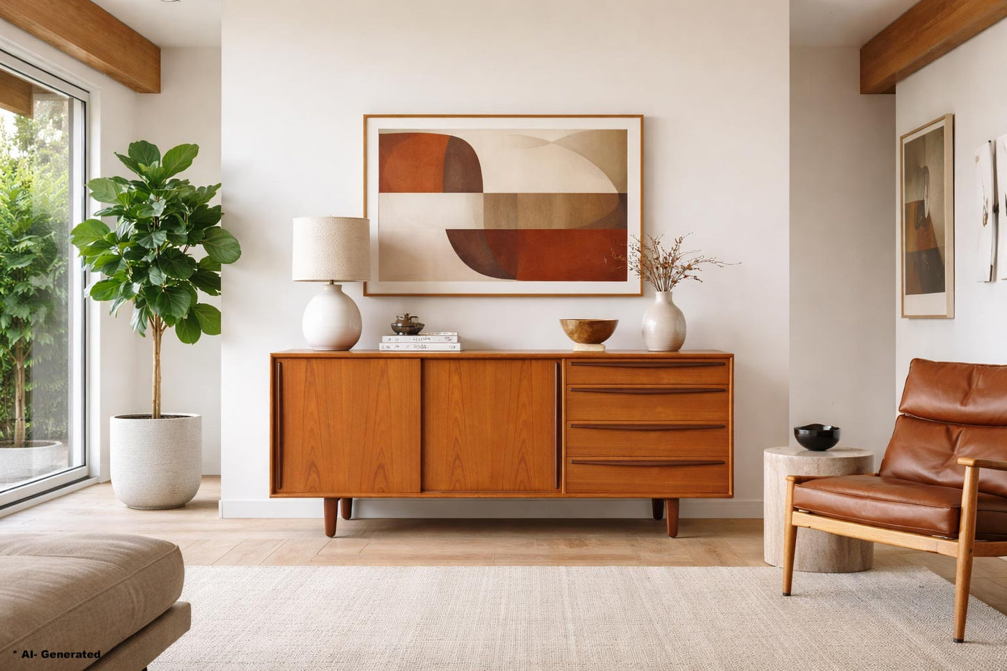 Danish Modern Teak Credenza by Svend A. Madsen for Falster Mobelfabrik
