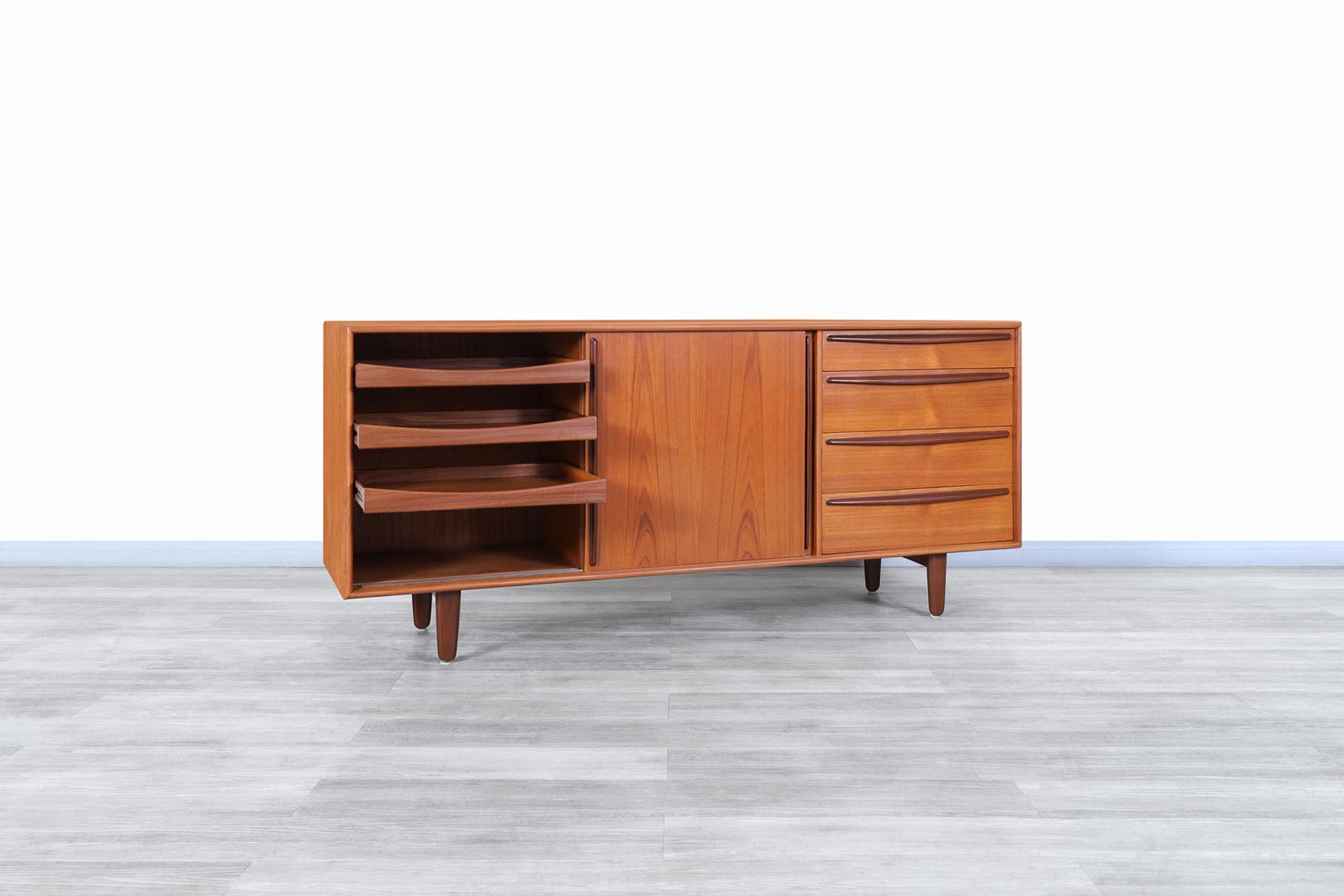 Danish Modern Teak Credenza by Svend A. Madsen for Falster Mobelfabrik