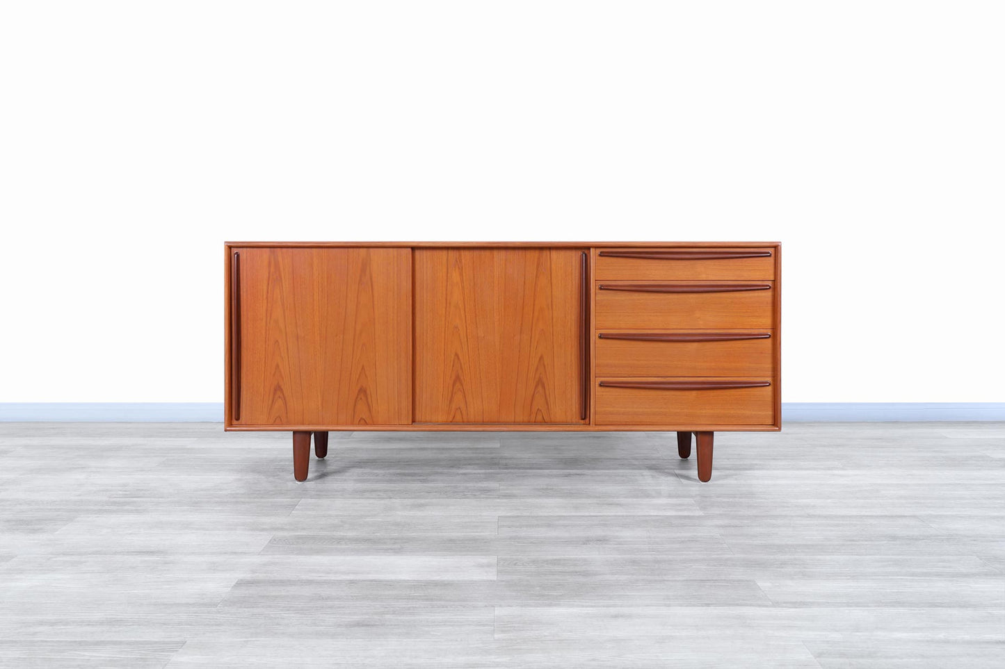 Danish Modern Teak Credenza by Svend A. Madsen for Falster Mobelfabrik