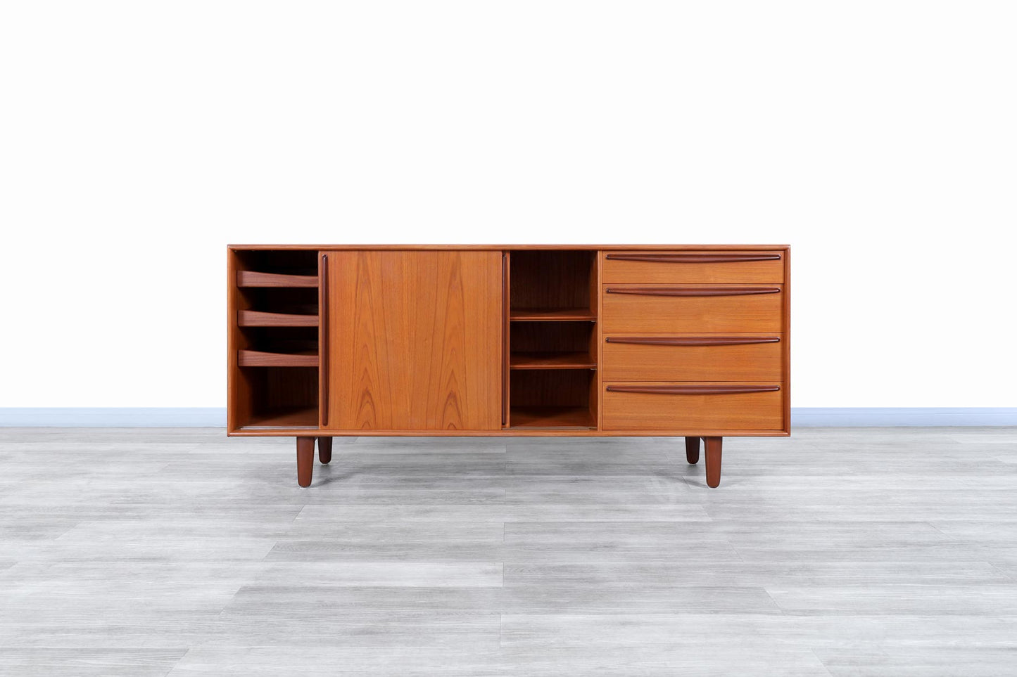Danish Modern Teak Credenza by Svend A. Madsen for Falster Mobelfabrik