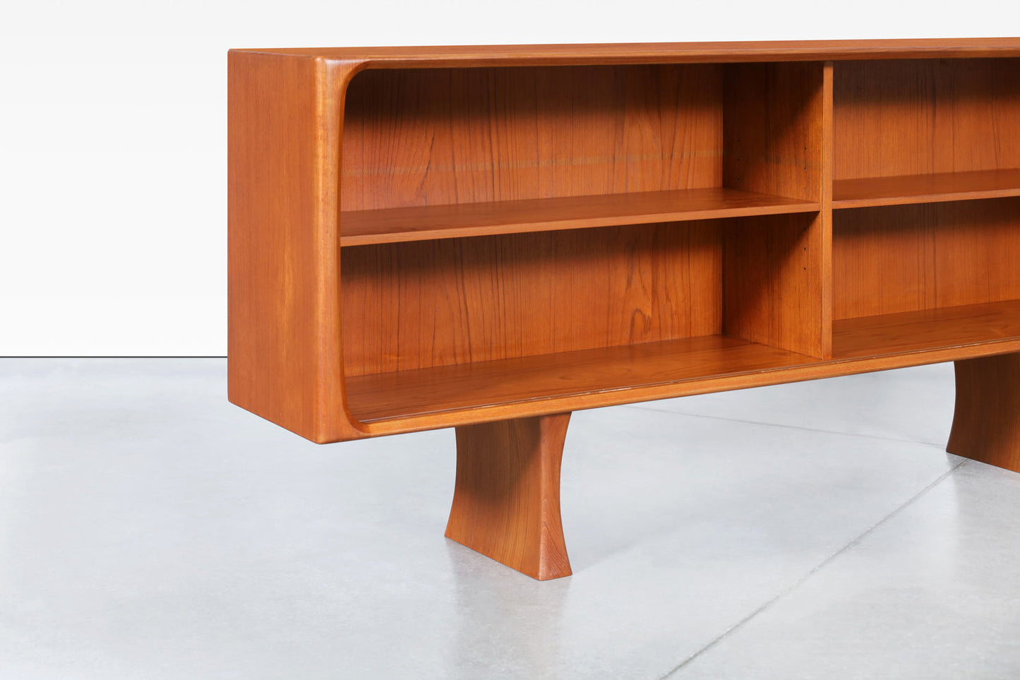 Danish Teak Credenza or Bookcase with Glass Doors by Bernhard Pedersen
