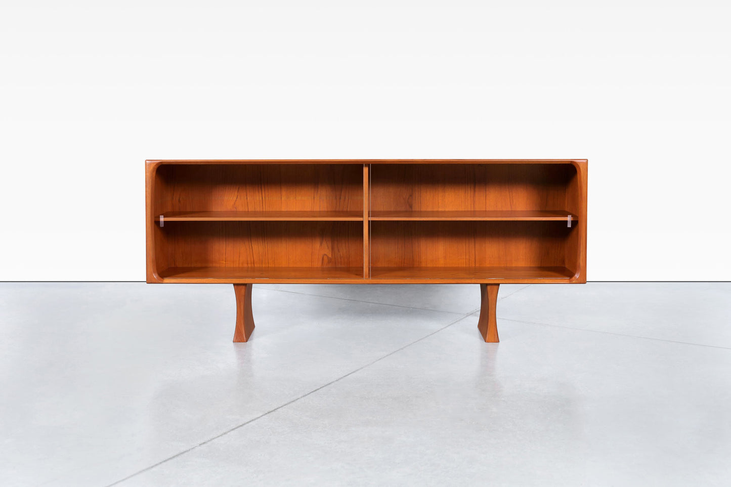 Danish Teak Credenza or Bookcase with Glass Doors by Bernhard Pedersen