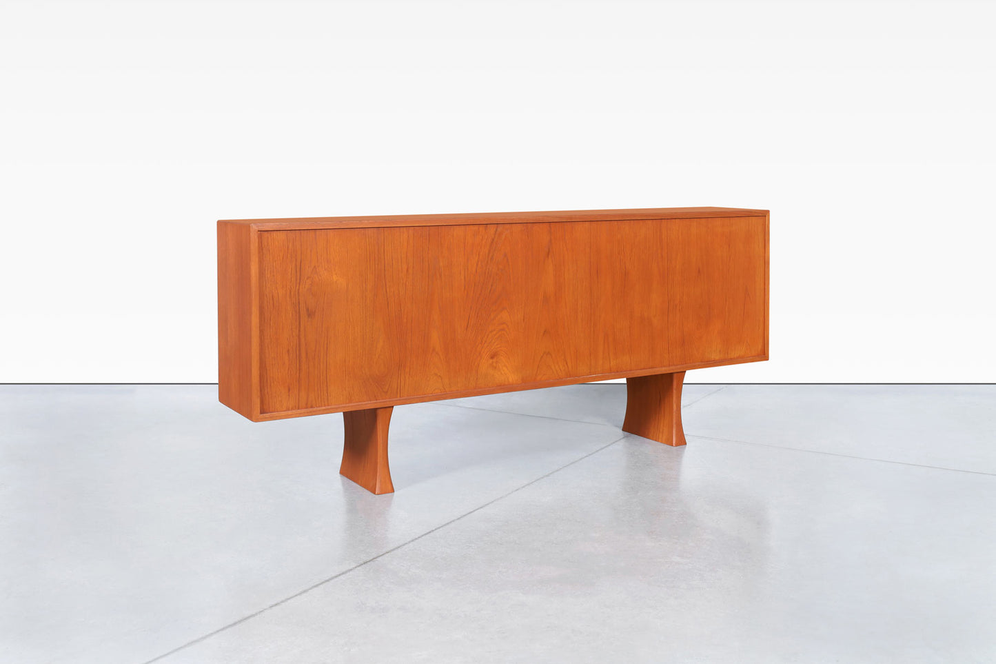 Danish Teak Credenza or Bookcase with Glass Doors by Bernhard Pedersen