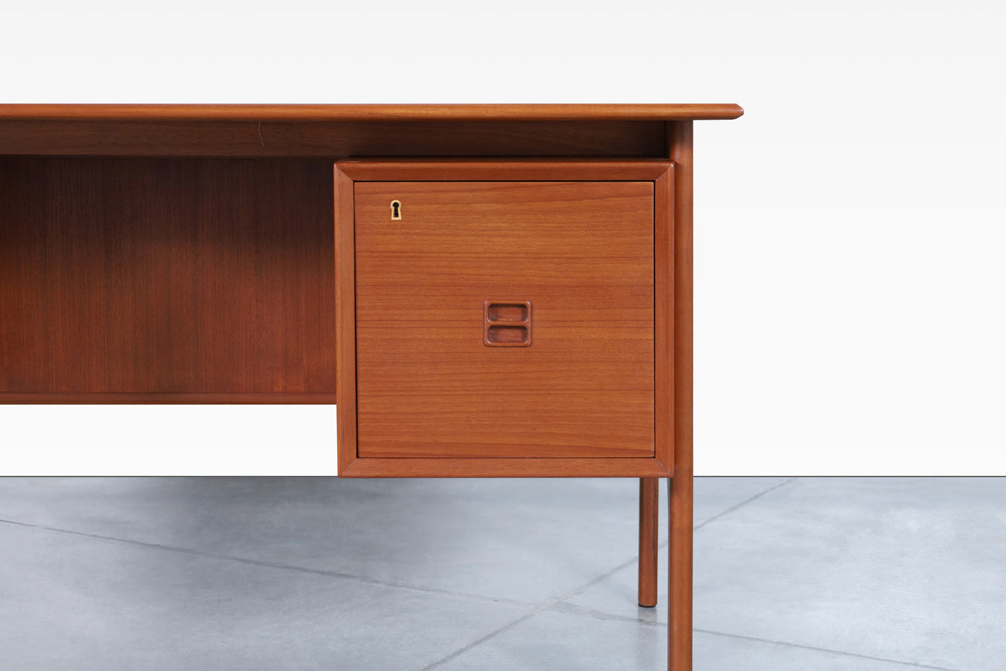 Danish Modern Teak Desk with Bookcase by Erik Brouer for Brouer Møbelfabrik