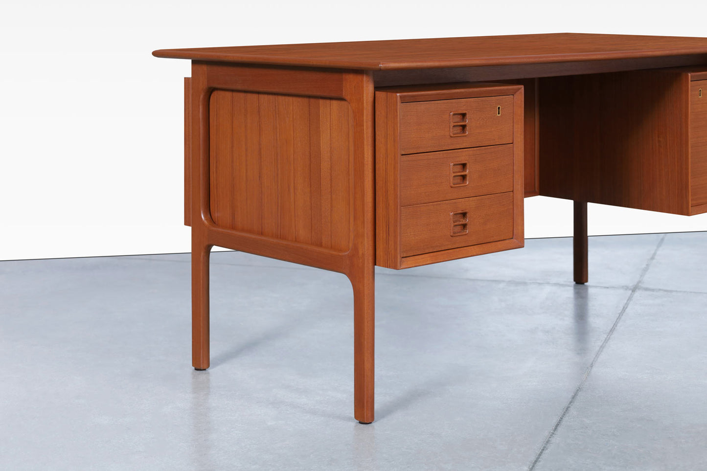Danish Modern Teak Desk with Bookcase by Erik Brouer for Brouer Møbelfabrik