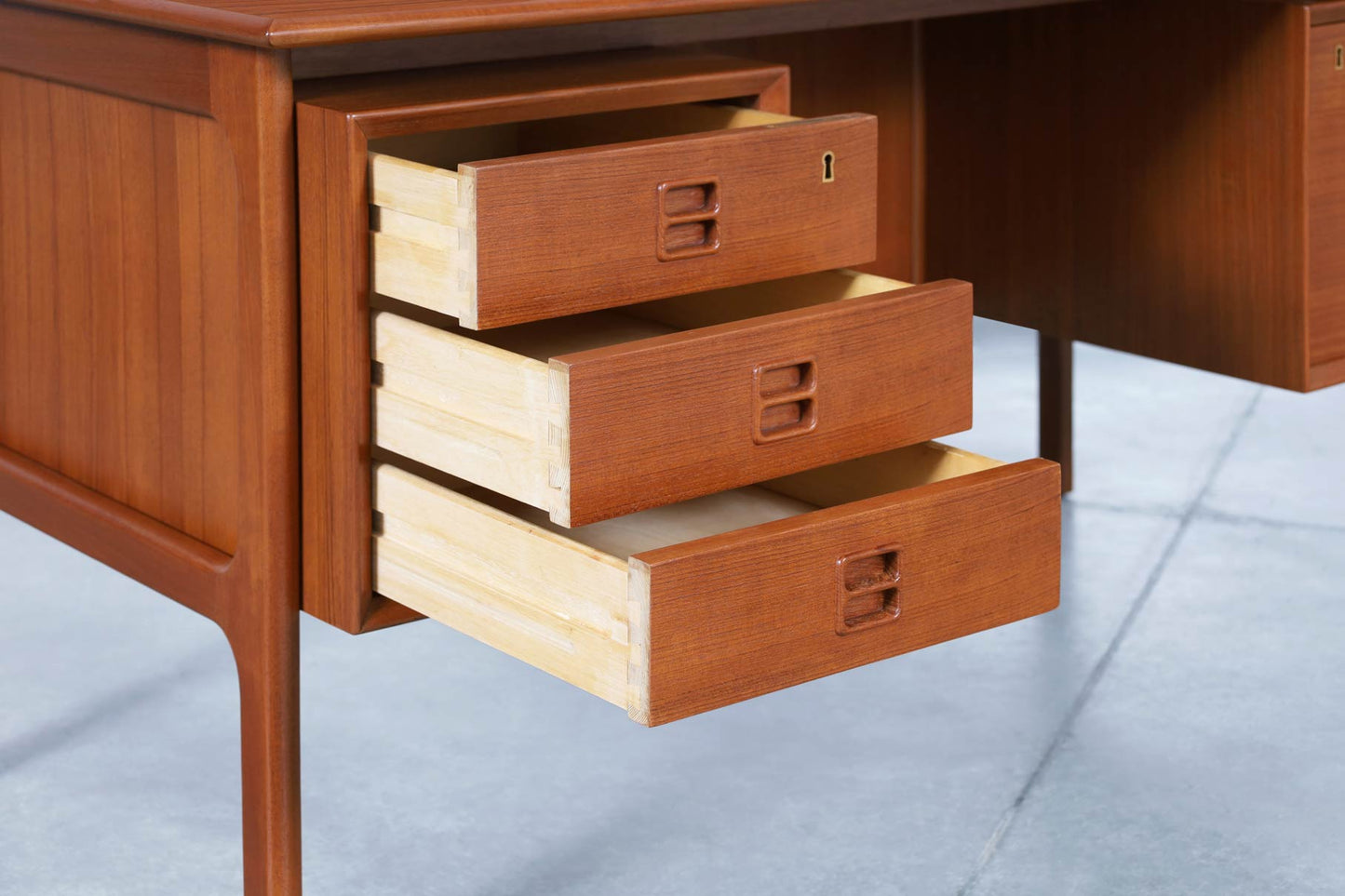 Danish Modern Teak Desk with Bookcase by Erik Brouer for Brouer Møbelfabrik