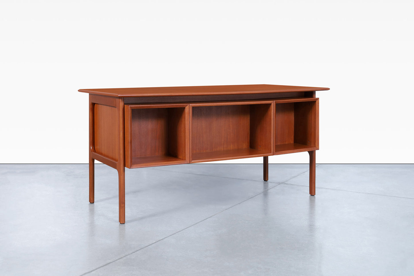 Danish Modern Teak Desk with Bookcase by Erik Brouer for Brouer Møbelfabrik