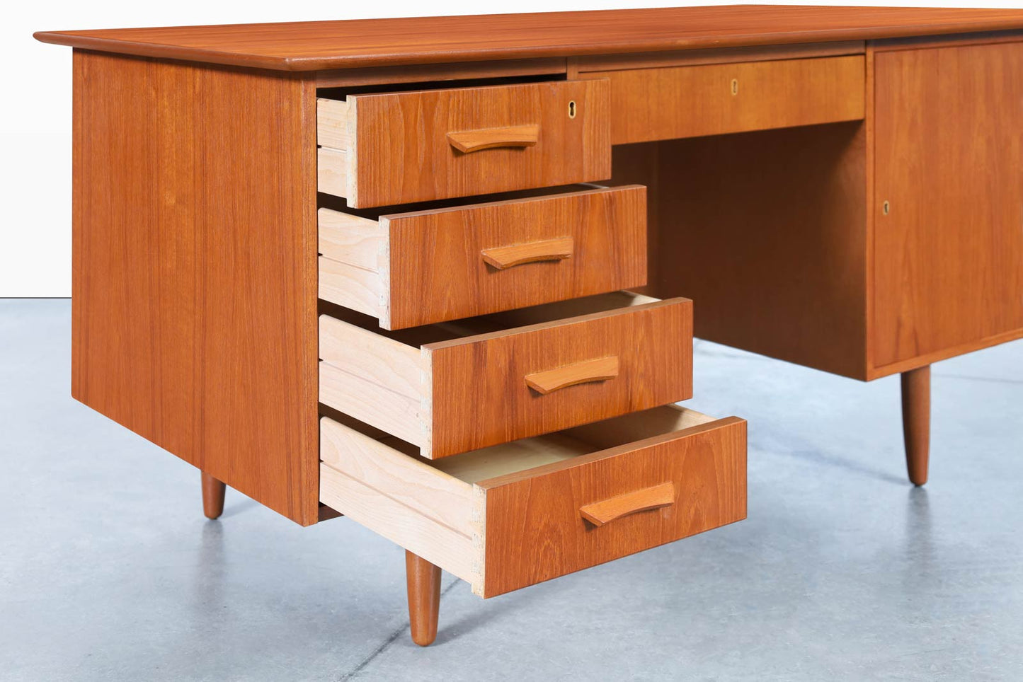 Danish Modern Teak Desk with Bookcase