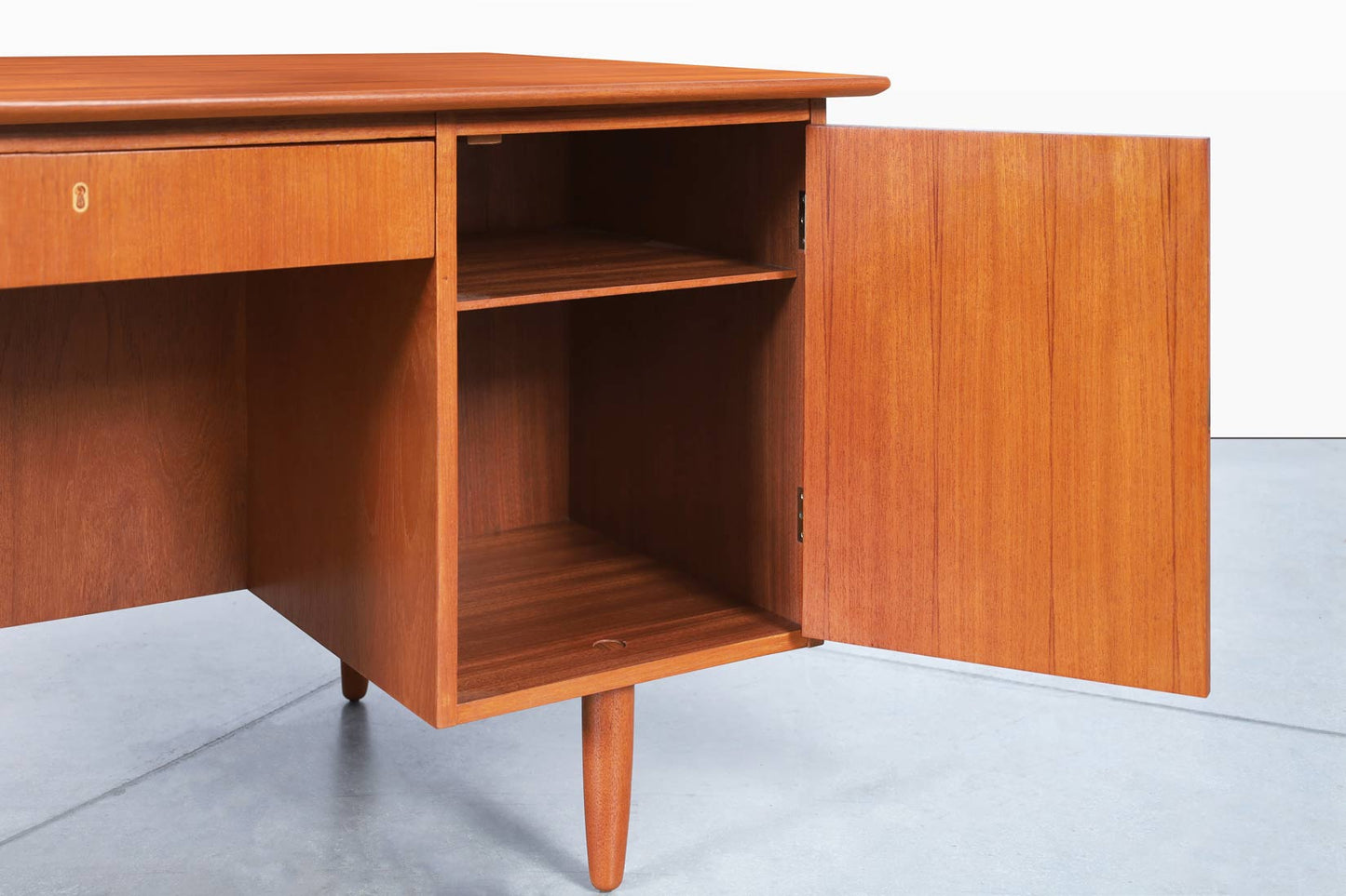 Danish Modern Teak Desk with Bookcase