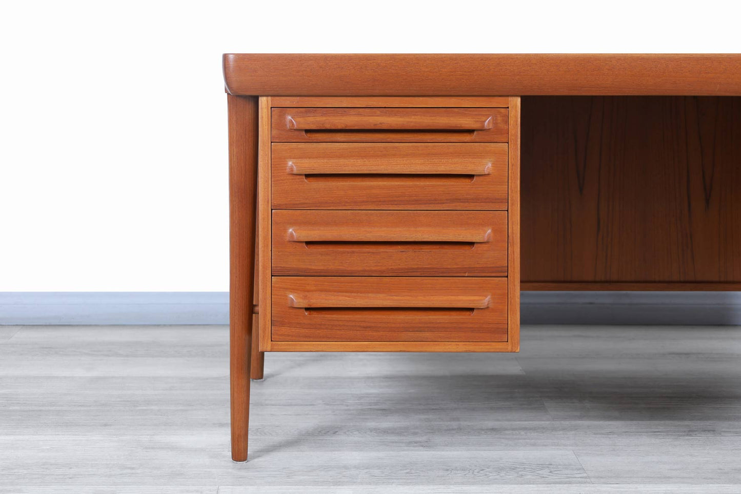 Danish Modern Teak Executive Desk by Ib Kofod Larsen