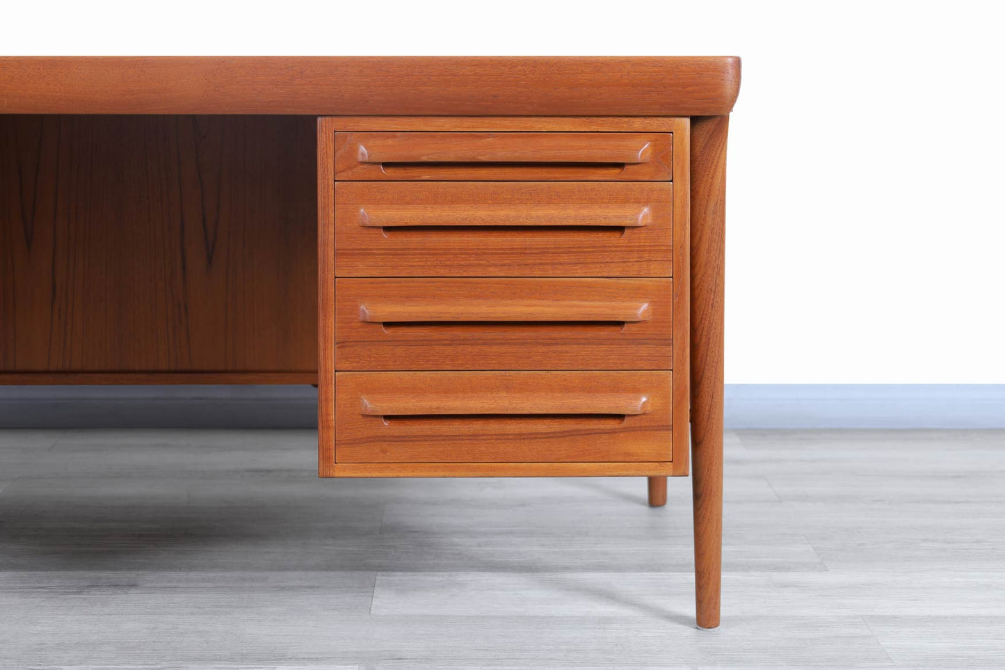 Danish Modern Teak Executive Desk by Ib Kofod Larsen