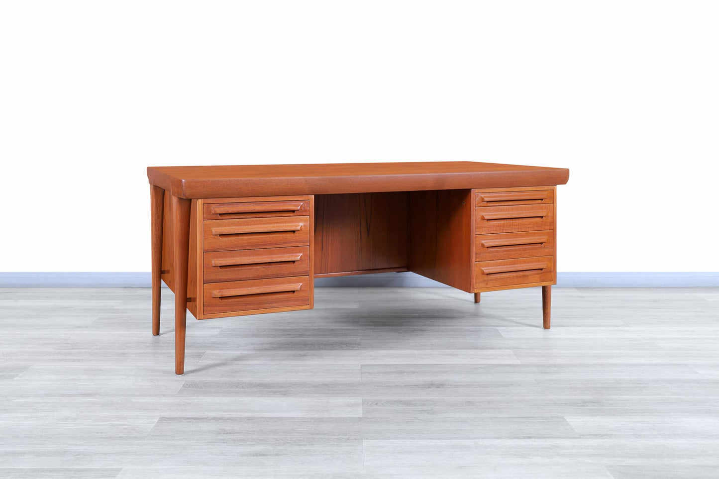 Danish Modern Teak Executive Desk by Ib Kofod Larsen