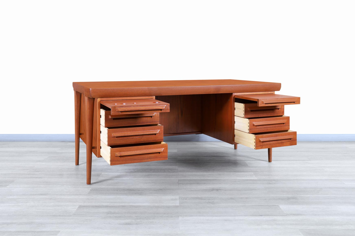Danish Modern Teak Executive Desk by Ib Kofod Larsen