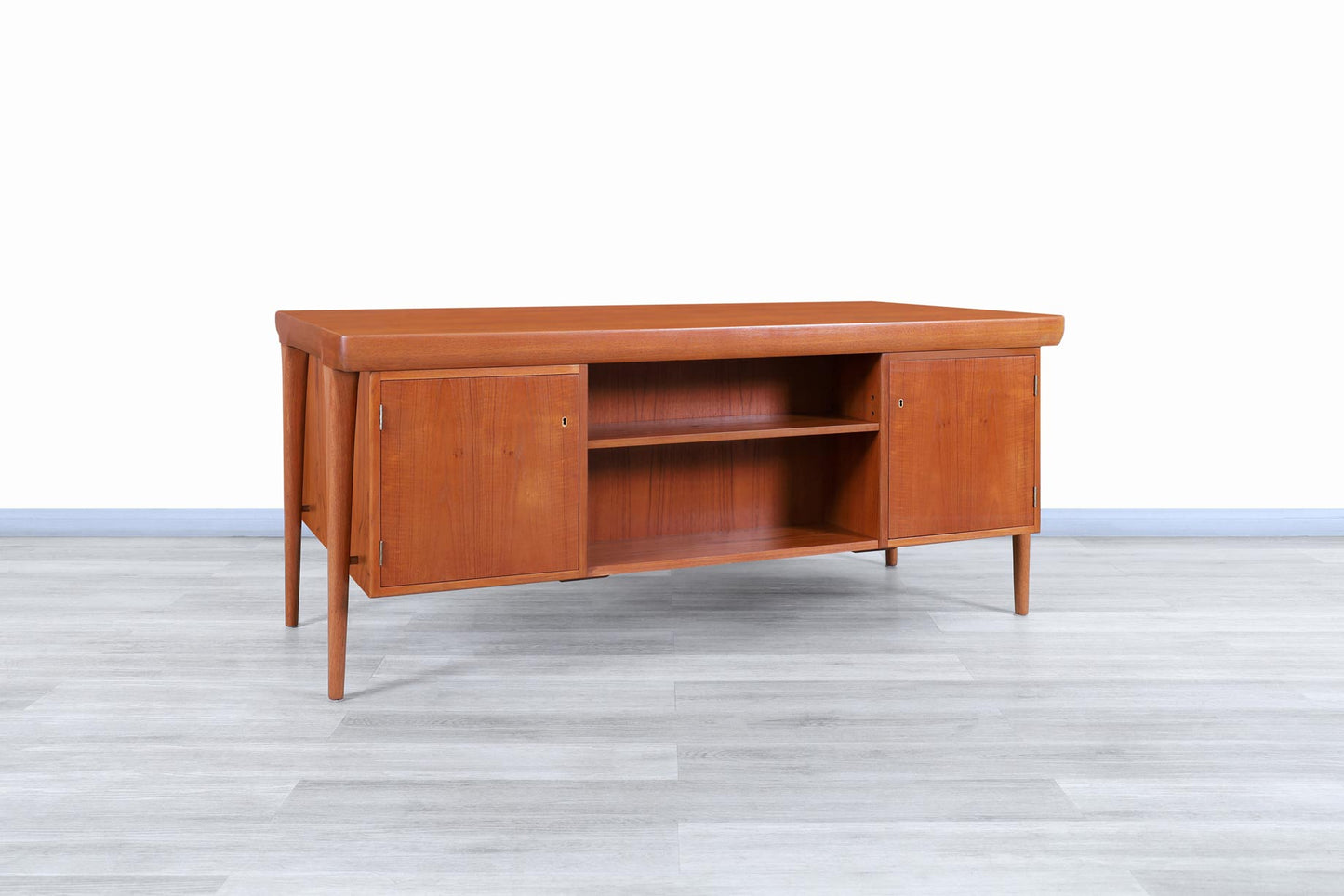 Danish Modern Teak Executive Desk by Ib Kofod Larsen