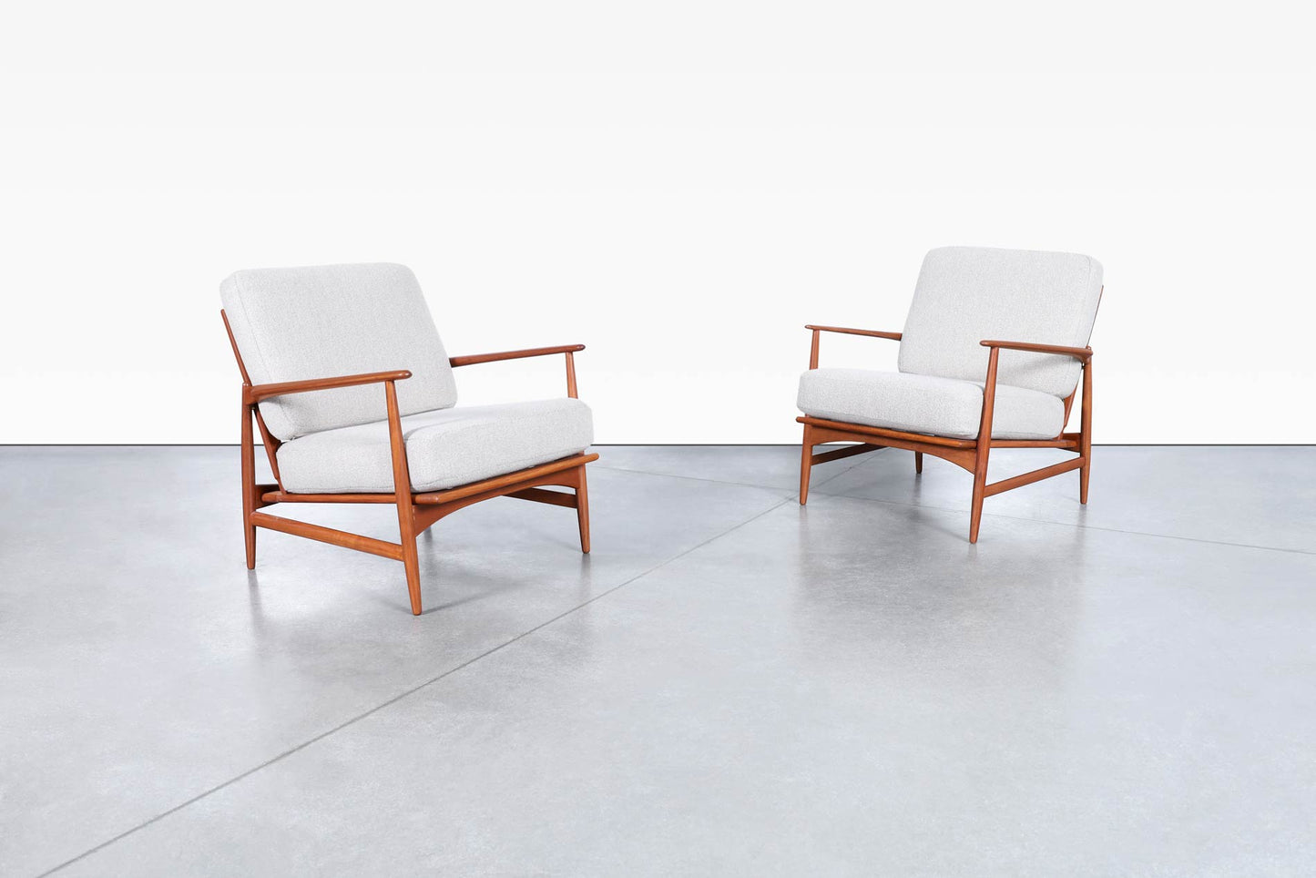 Danish Modern Teak Lounge Chairs by Ib Kofod Larsen for Selig