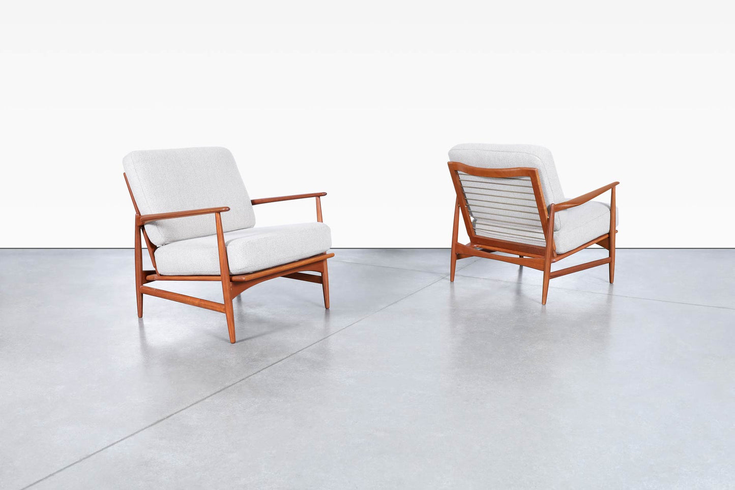 Danish Modern Teak Lounge Chairs by Ib Kofod Larsen for Selig