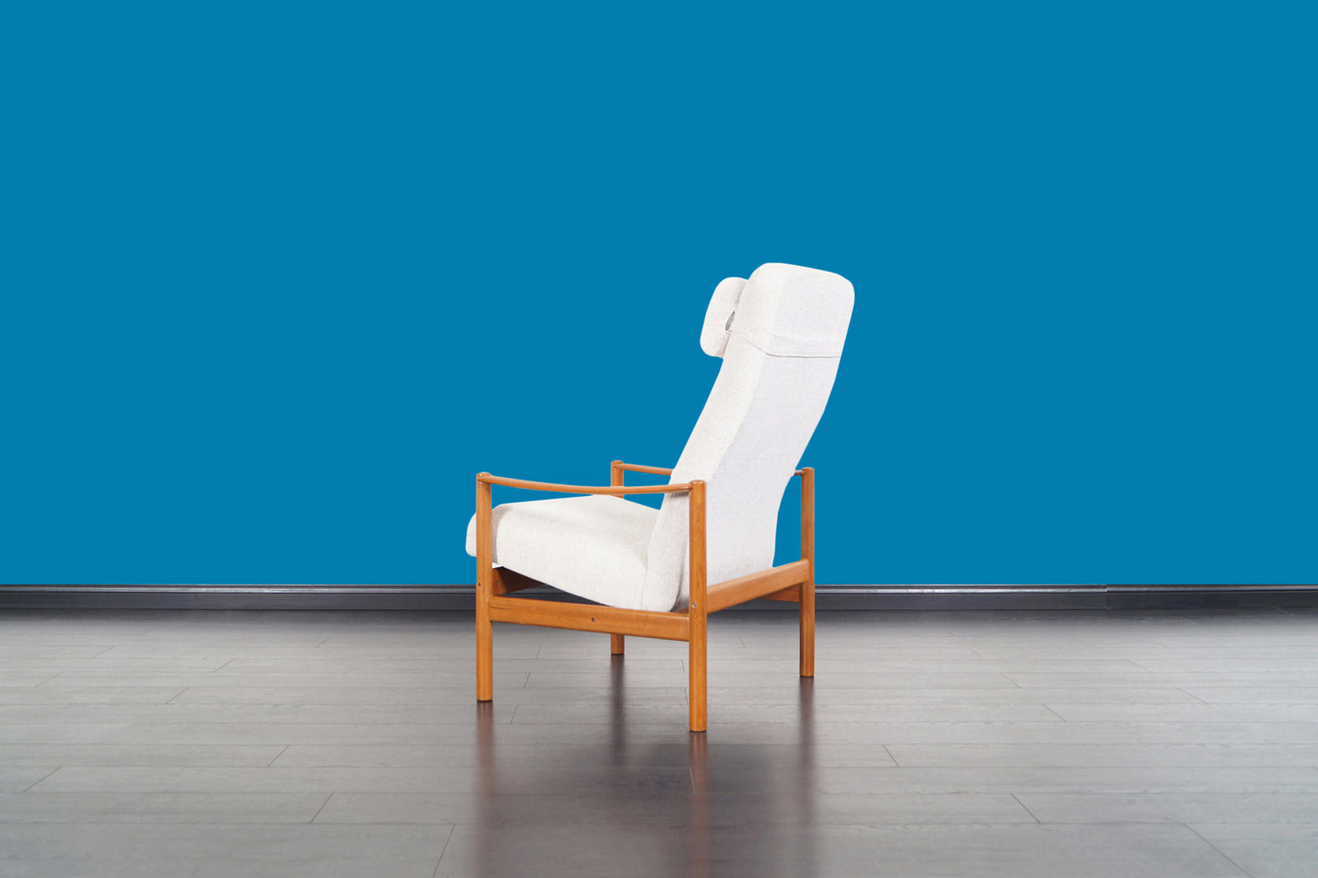 Mid-Century Modern Teak Reclining Lounge Chair and Ottoman