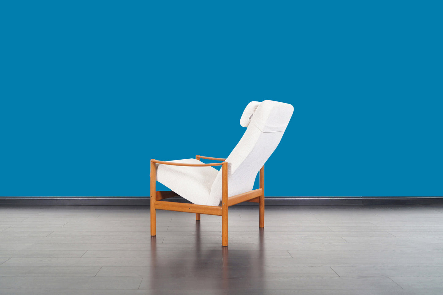 Mid-Century Modern Teak Reclining Lounge Chair and Ottoman