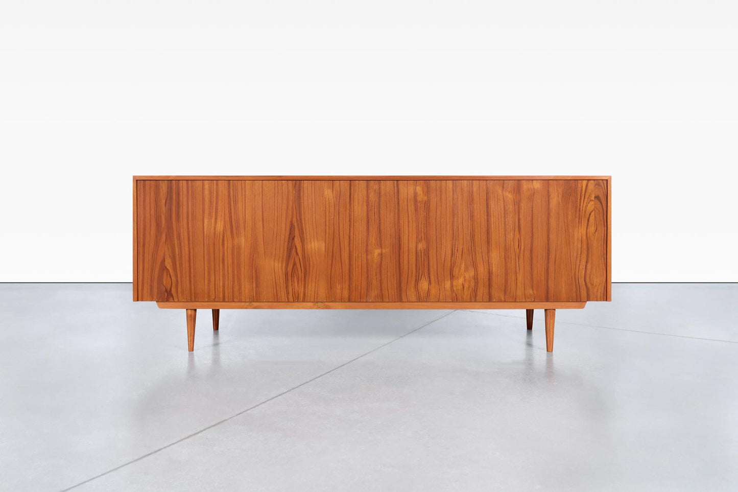 Danish Modern Teak Tambour Door Credenza by Bernhard Pedersen & Son
