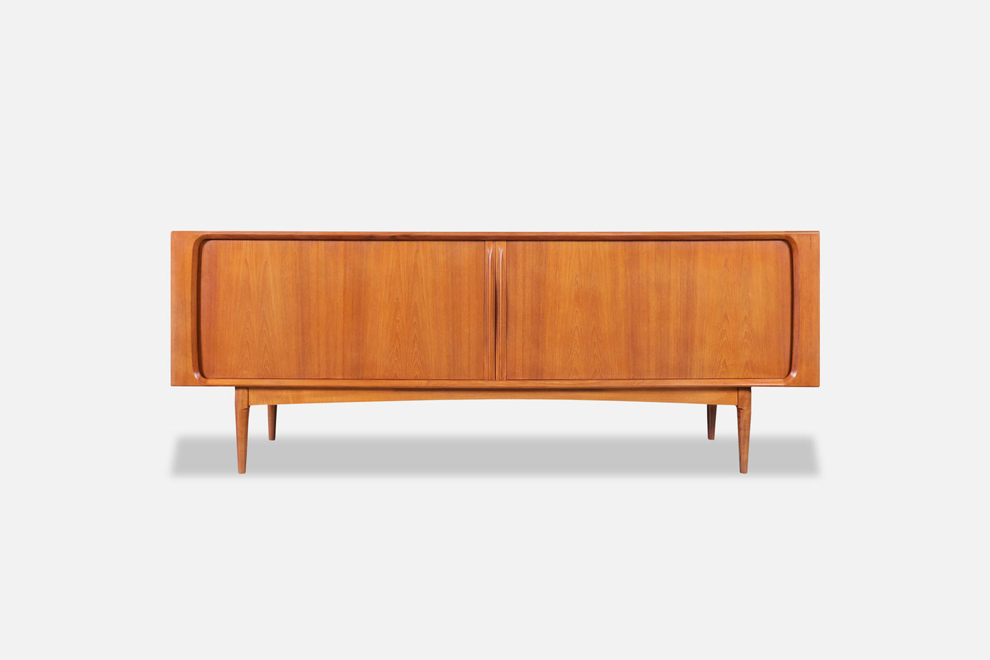 Danish Modern Teak Tambour Door Credenza by Bernhard Pedersen & Son