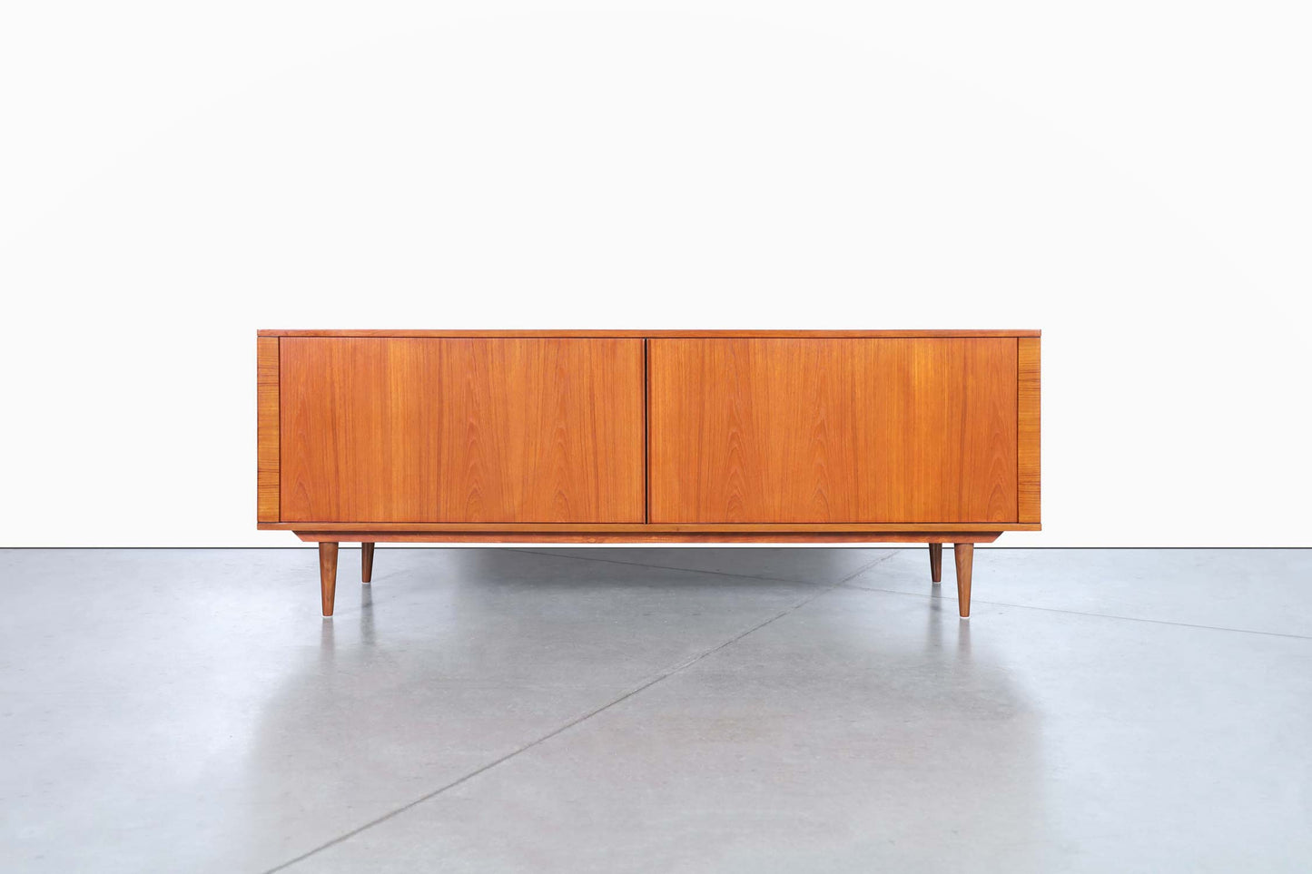 Danish Modern Teak Tambour Door Credenza by Hornslet Mobelfabrik